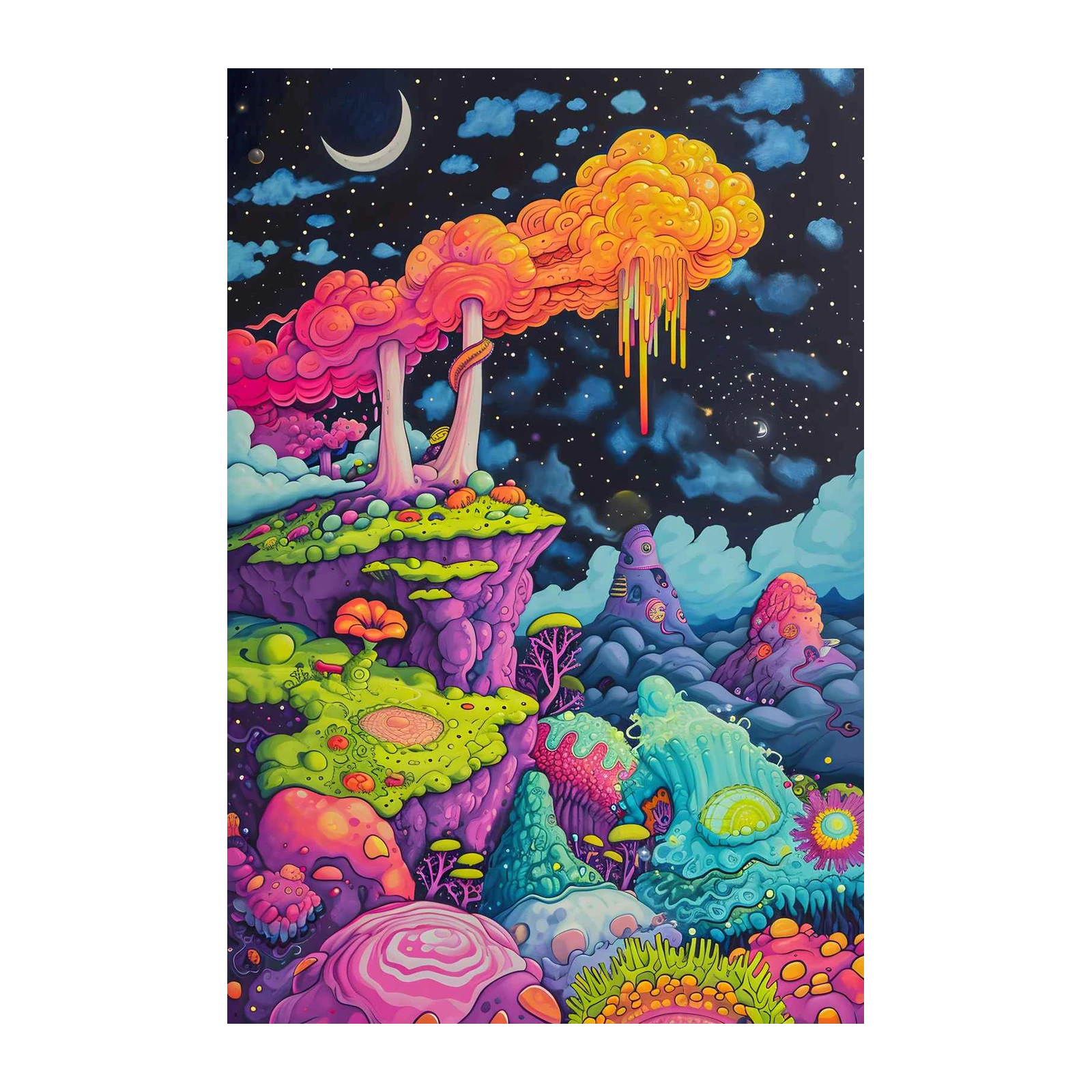 Psychedelic Alien Landscape Wall Art