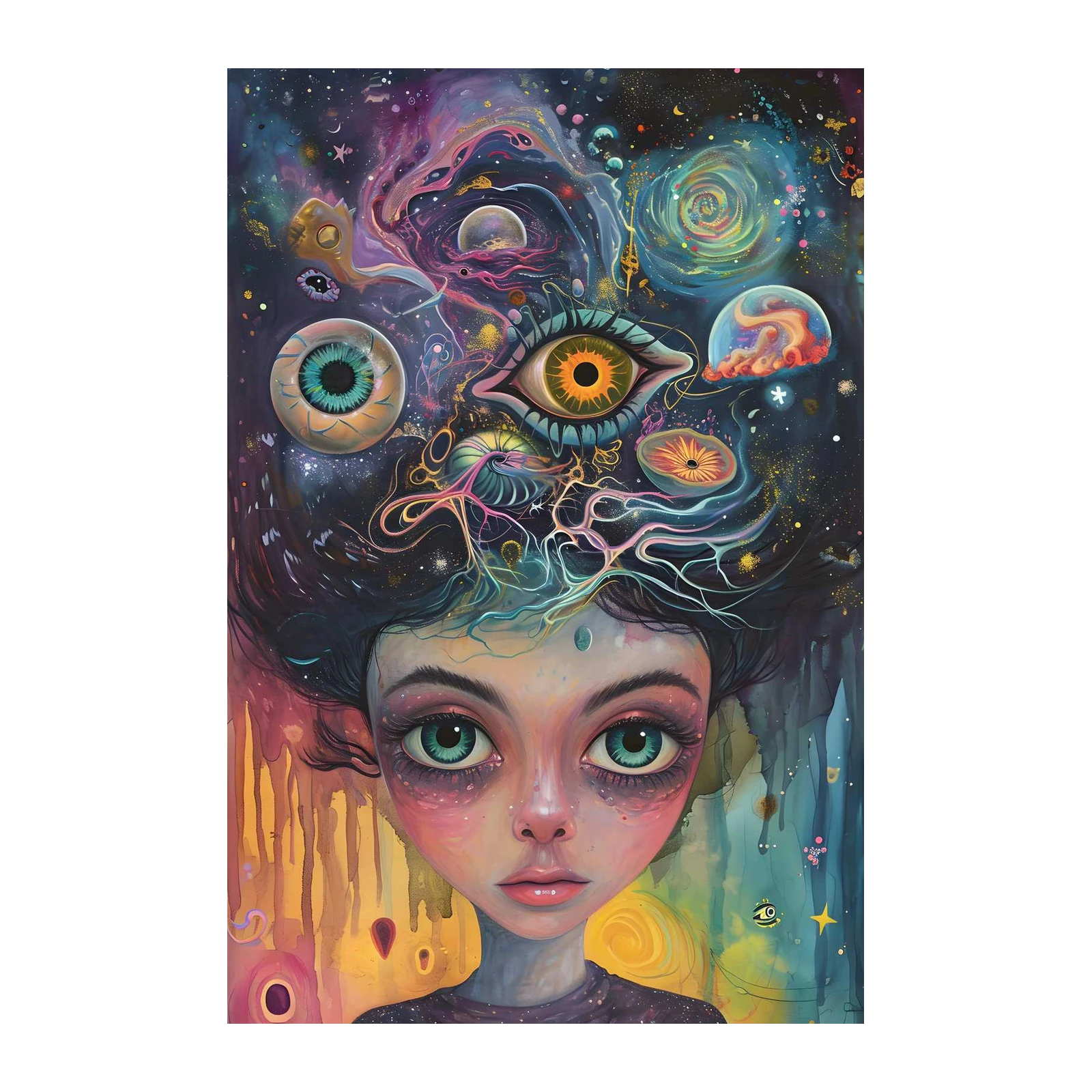 Cosmic Dreamscape Eyes Wall Art