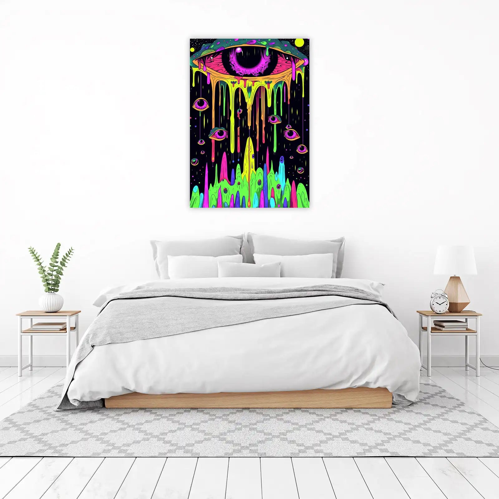 Psychedelic Melting Eyes Trippy Art Wall Art
