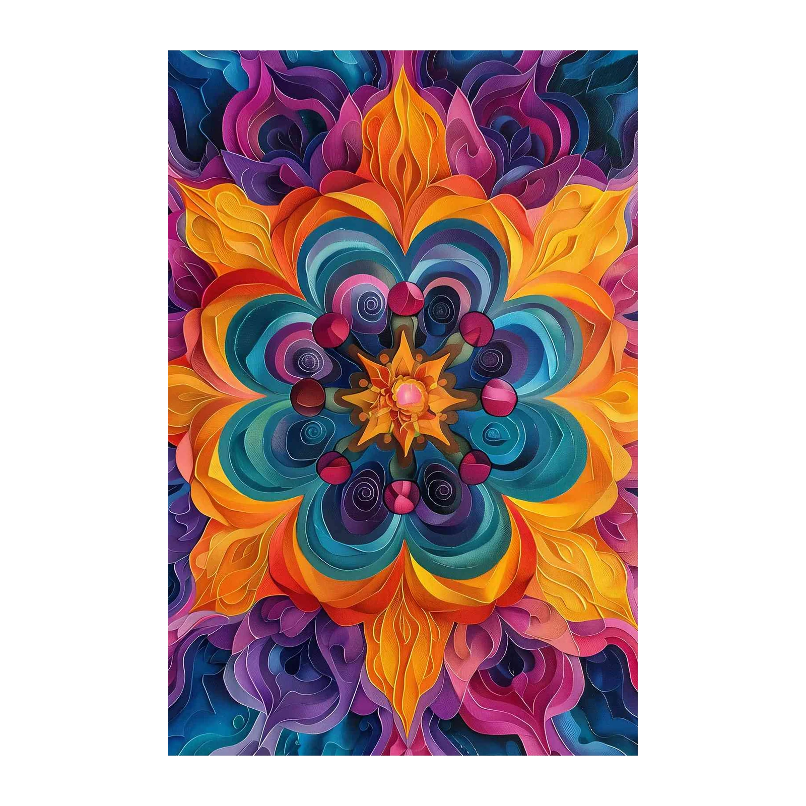 Vibrant Mandala & Boho Floral Wall Art
