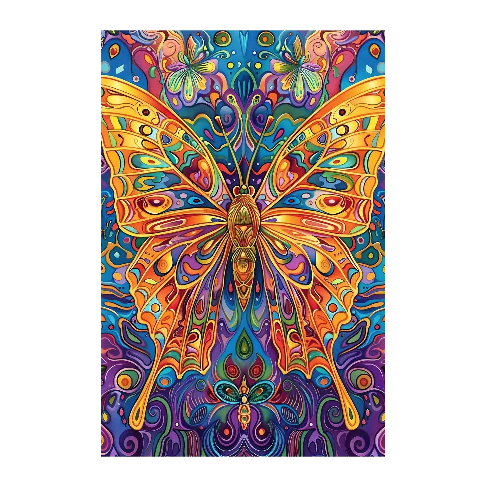Vibrant Psychedelic Butterfly Wall Art