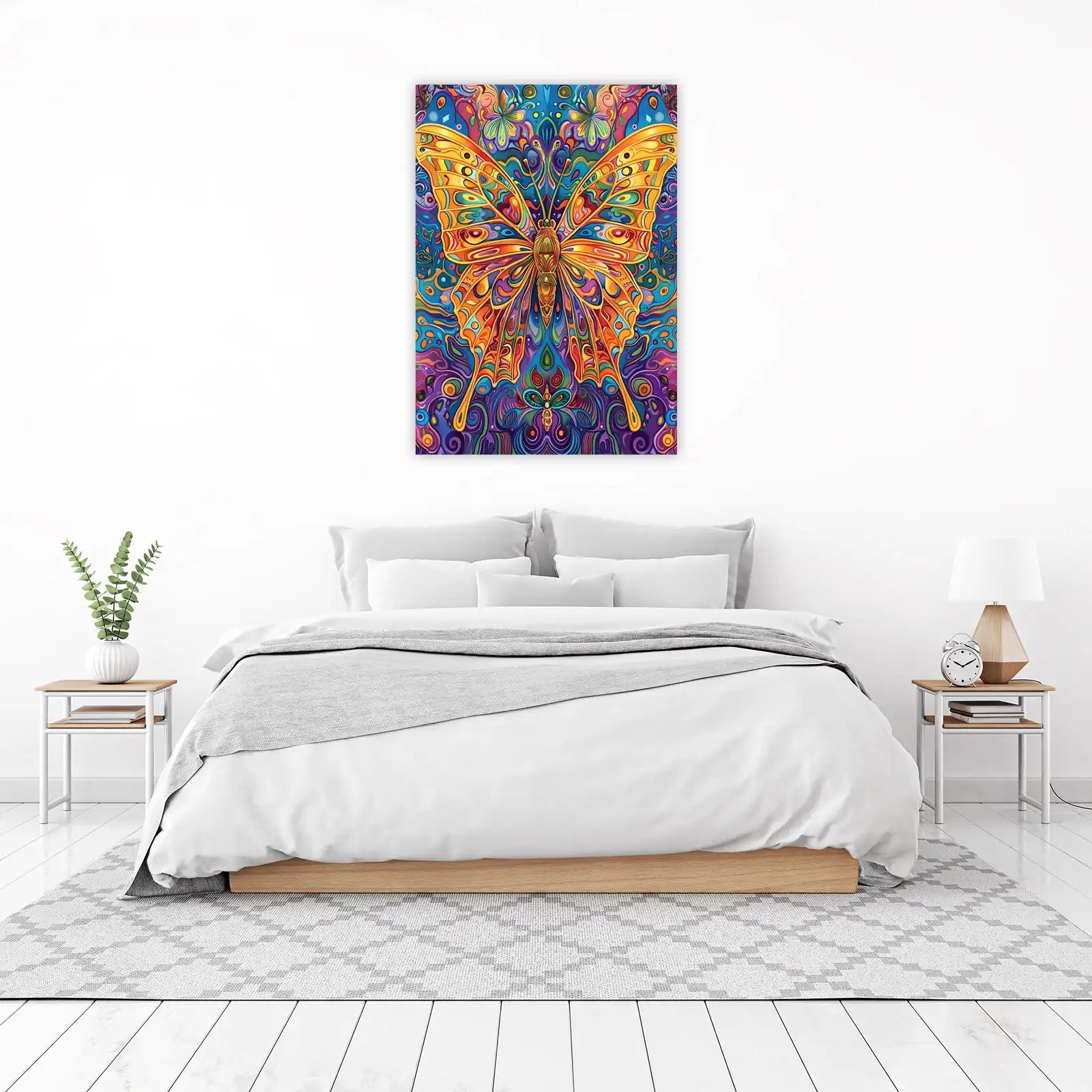 Vibrant Psychedelic Butterfly Wall Art