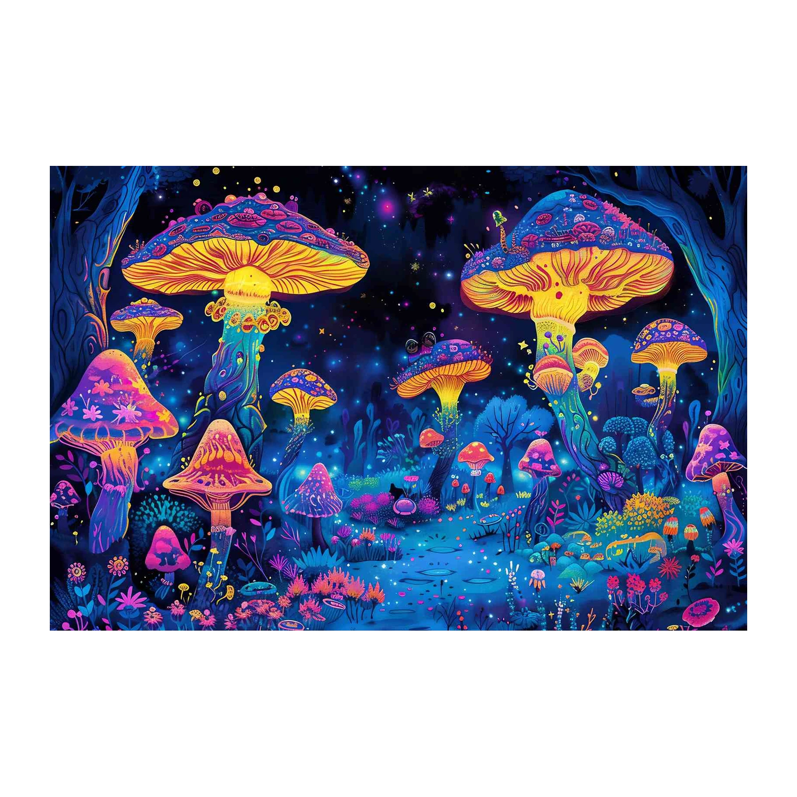 Psychedelic Mushroom Forest Wall Art