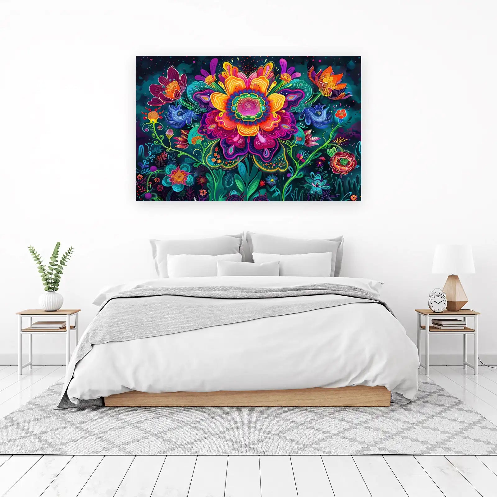 Vibrant Floral Explosion Wall Art