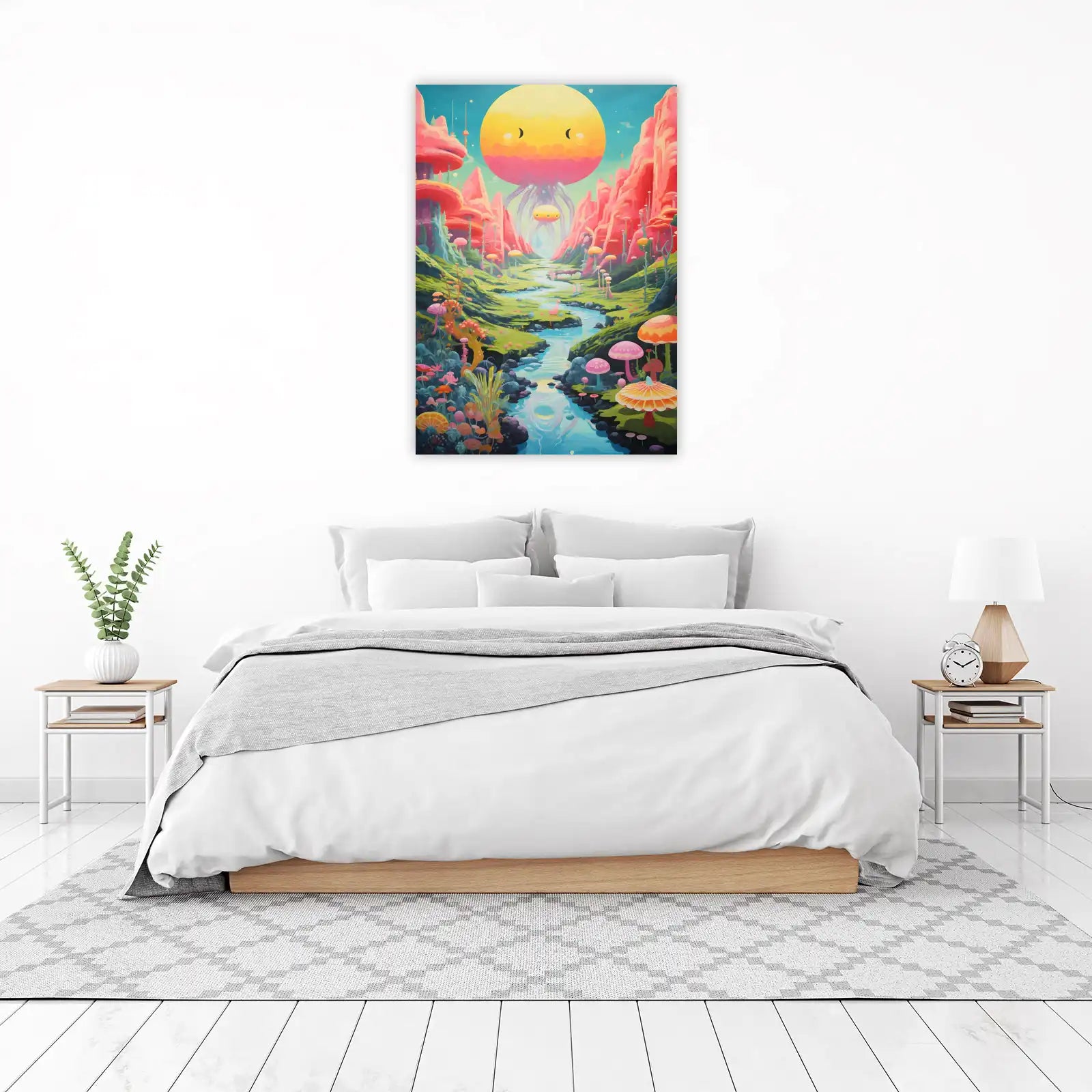 Whimsical Mushroom Valley Wall Art