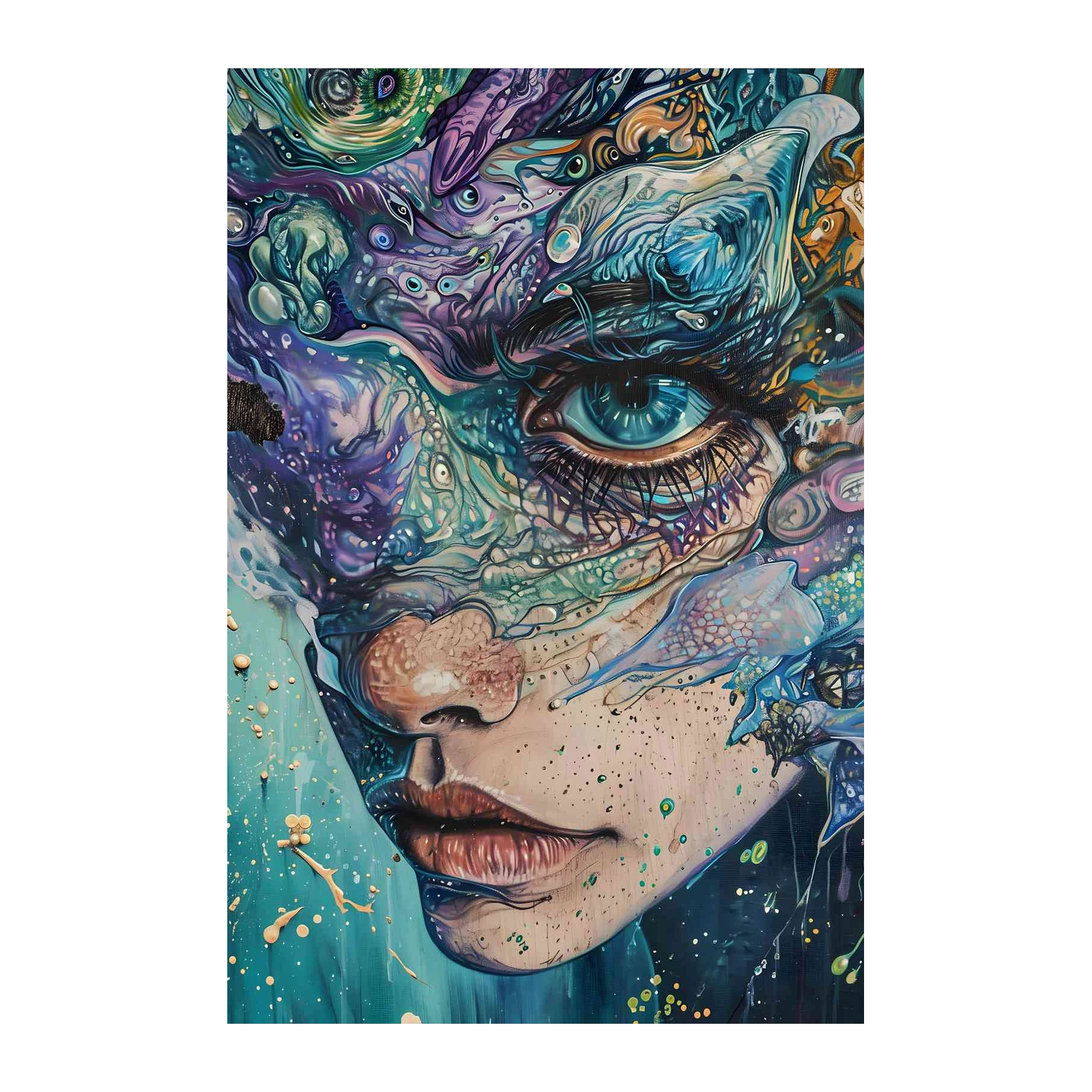 Surreal Dreamscape Face Wall Art