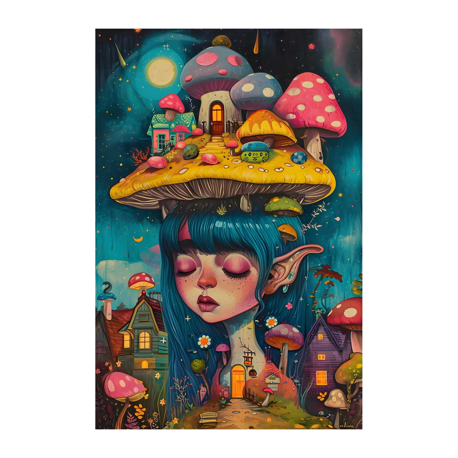Enchanting Mushroom Fairy Home Wall Art
