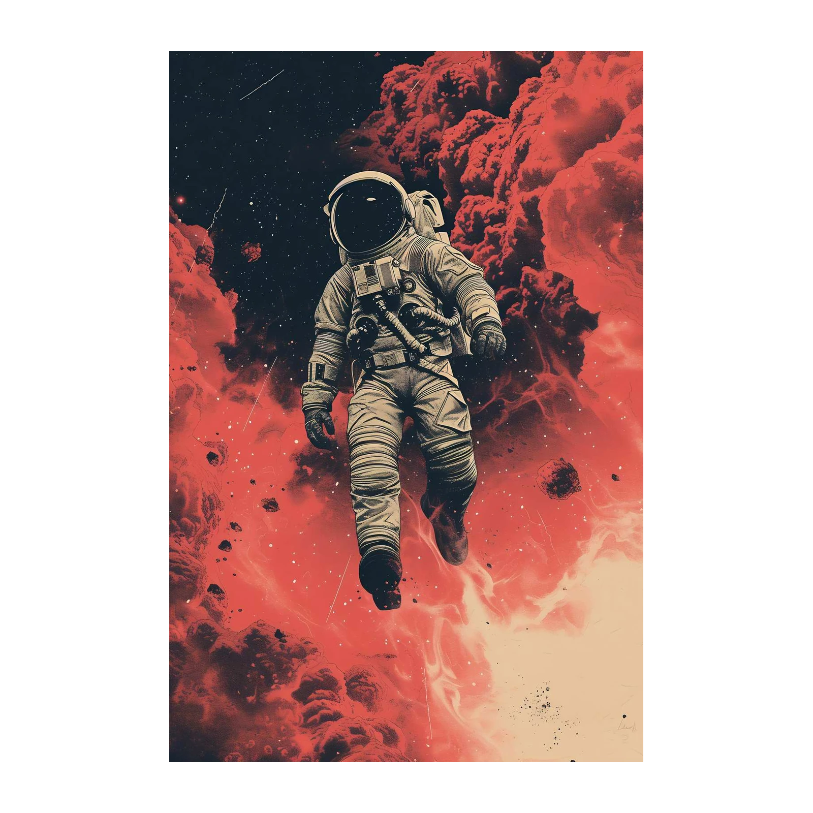 Astronaut in Nebula Wall Art
