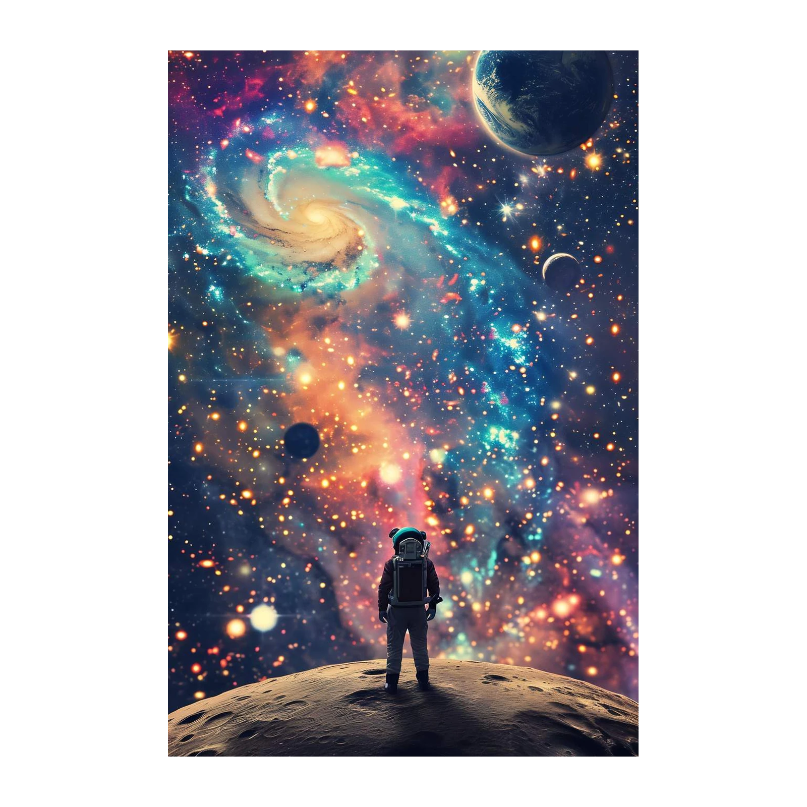 Astronaut Galaxy View Wall Art