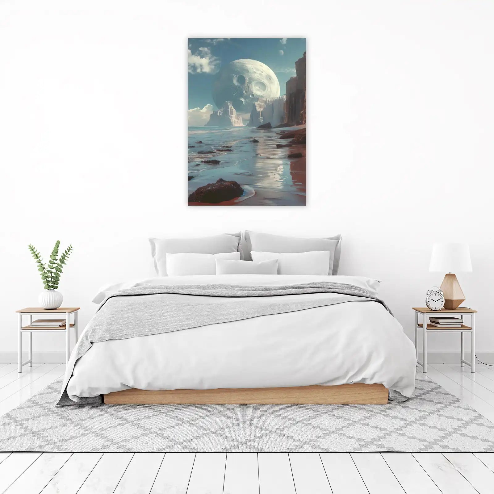 Surreal Lunar Beach Landscape Wall Art
