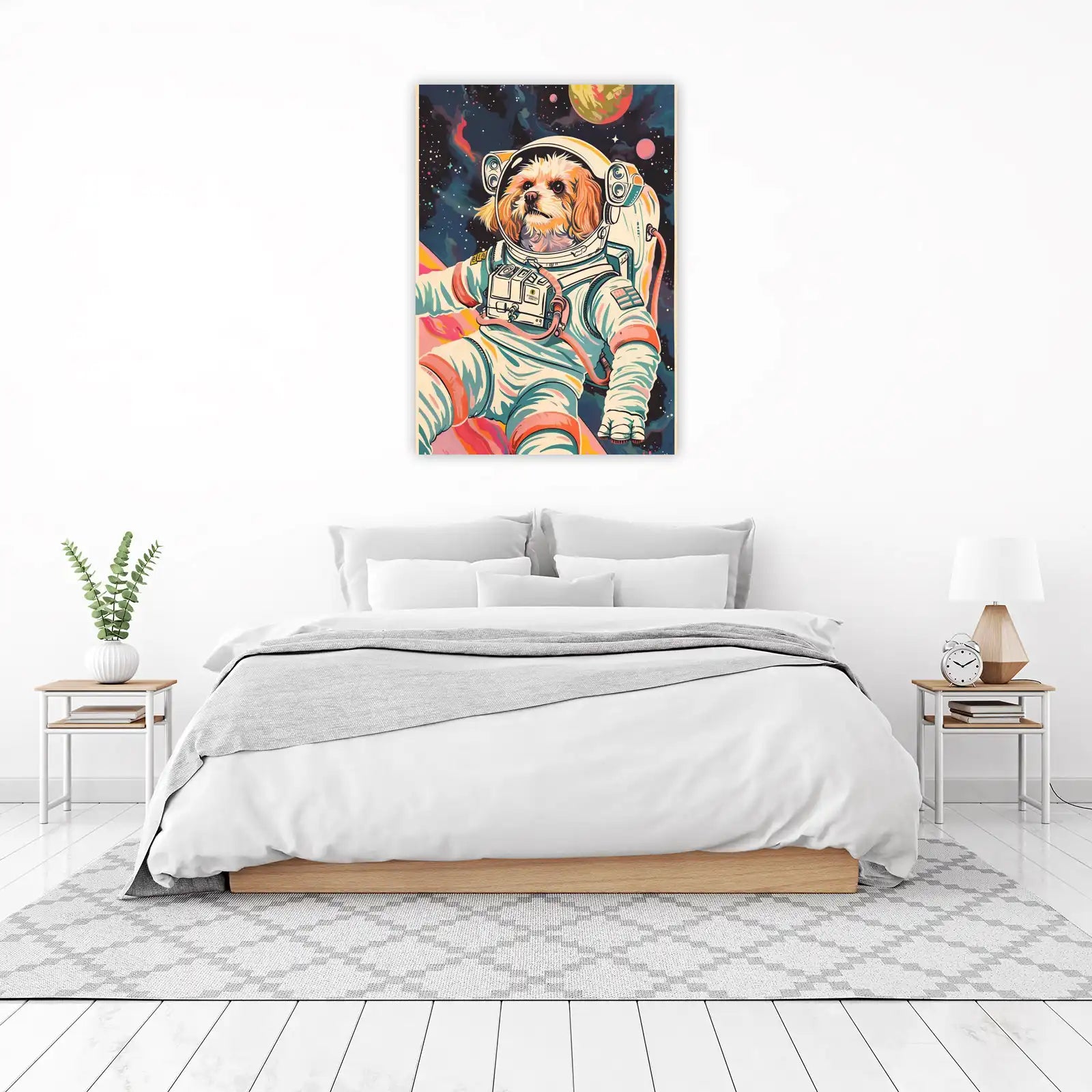 Astronaut Dog Space Adventure Wall Art