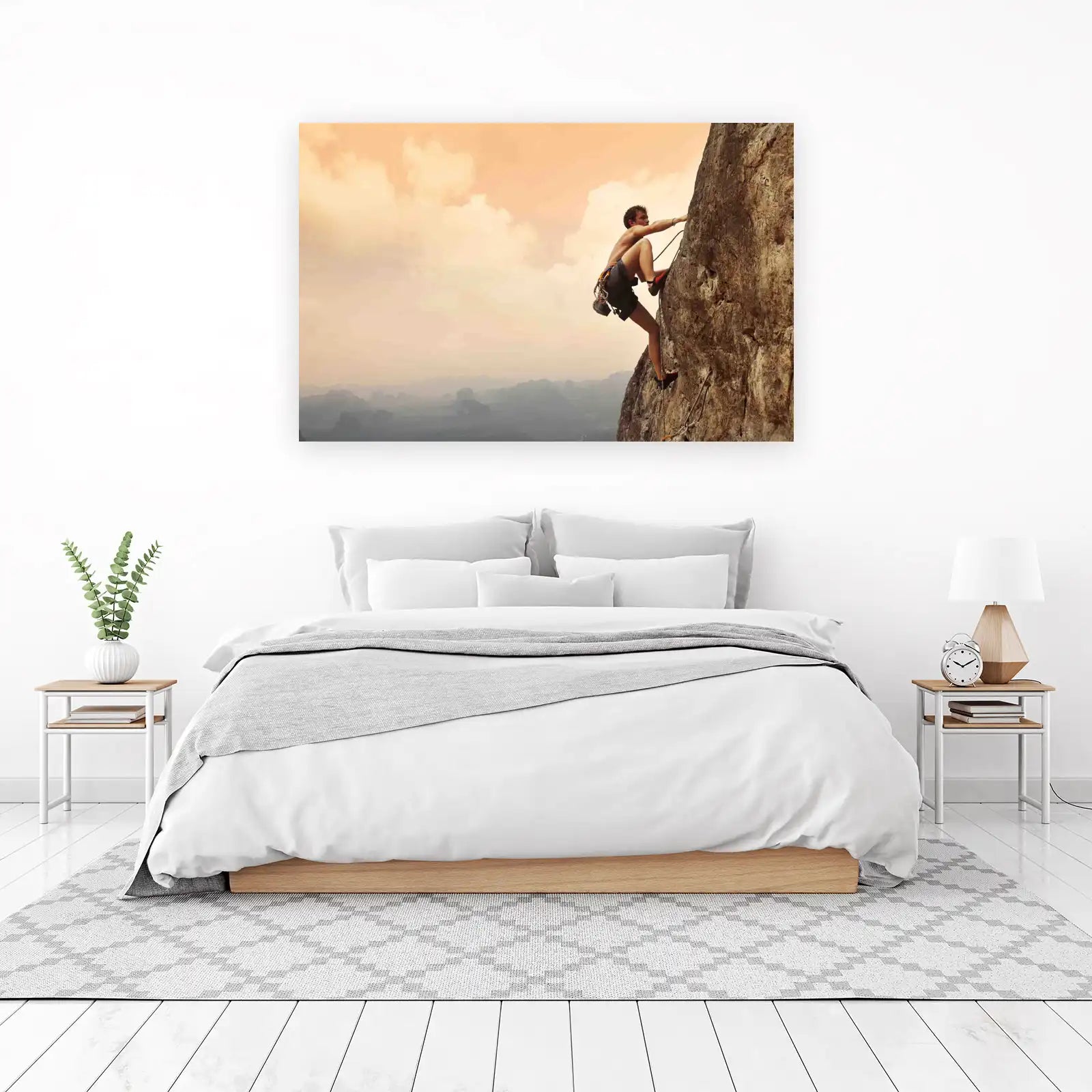Extreme Rock Climber Ascending Mountain Wall Art