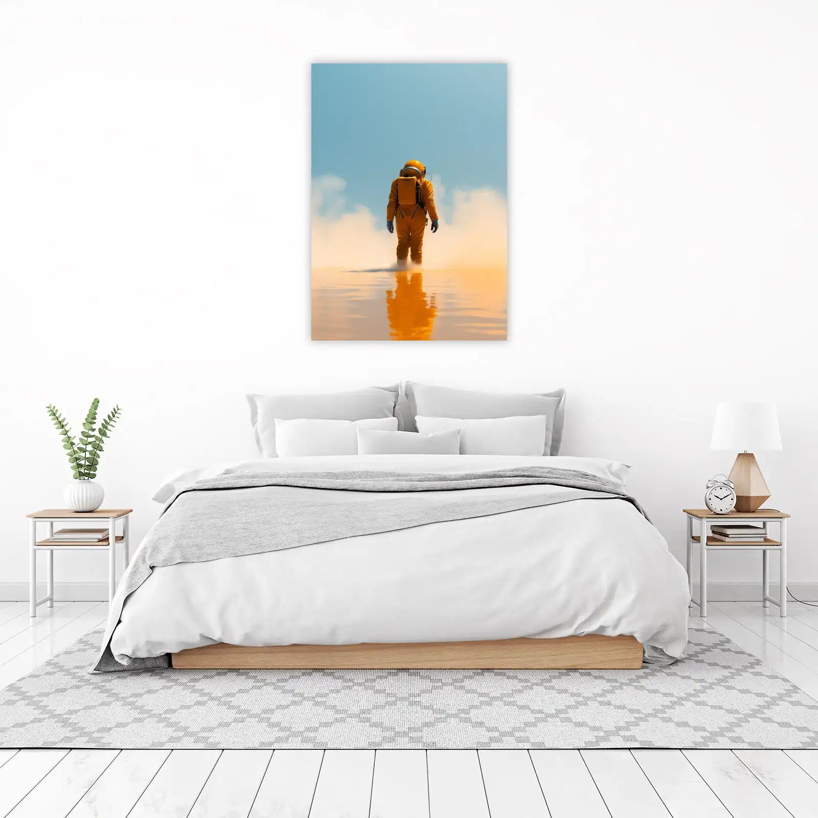Astronaut Explorer Yellow Spacesuit Wall Art