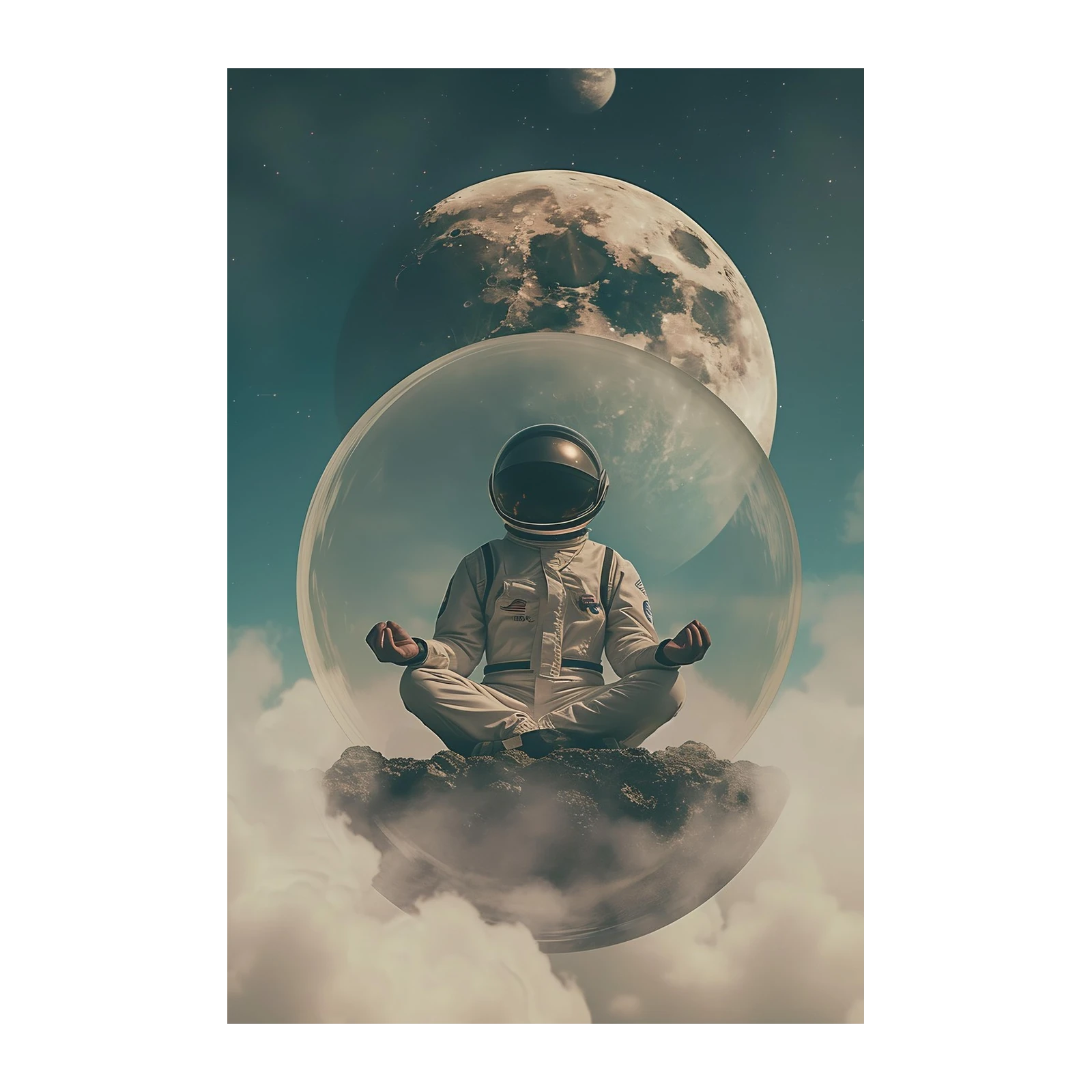 Zen Astronaut in Space Wall Art