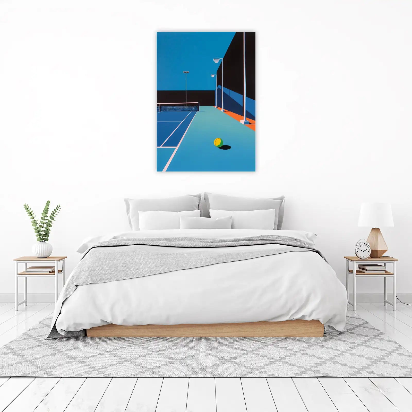 Vibrant Tennis Court Minimalism Wall Art