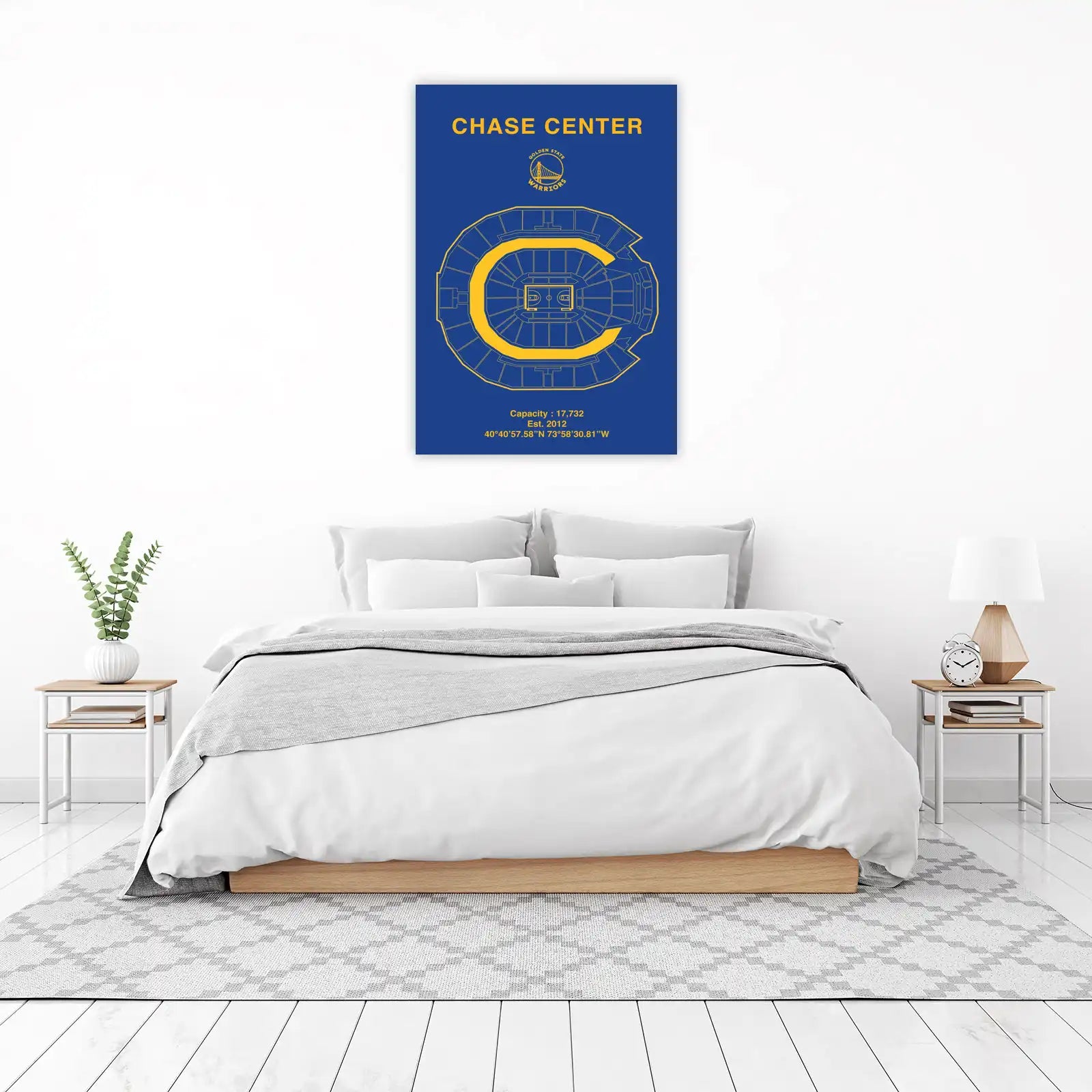 Chase Center Golden State Warriors Arena Blueprint Wall Art