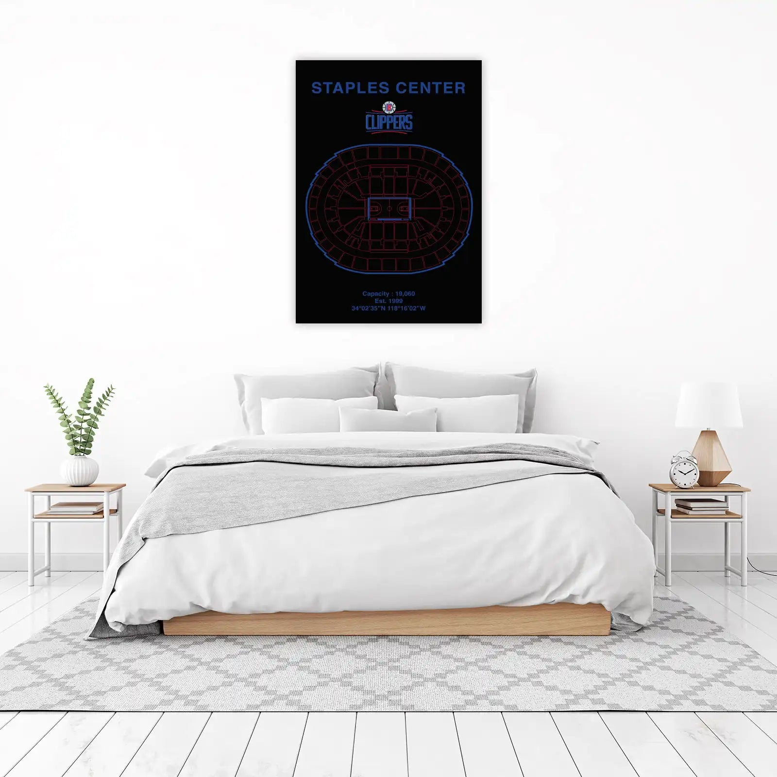 LA Clippers Staples Center Blueprint Wall Art