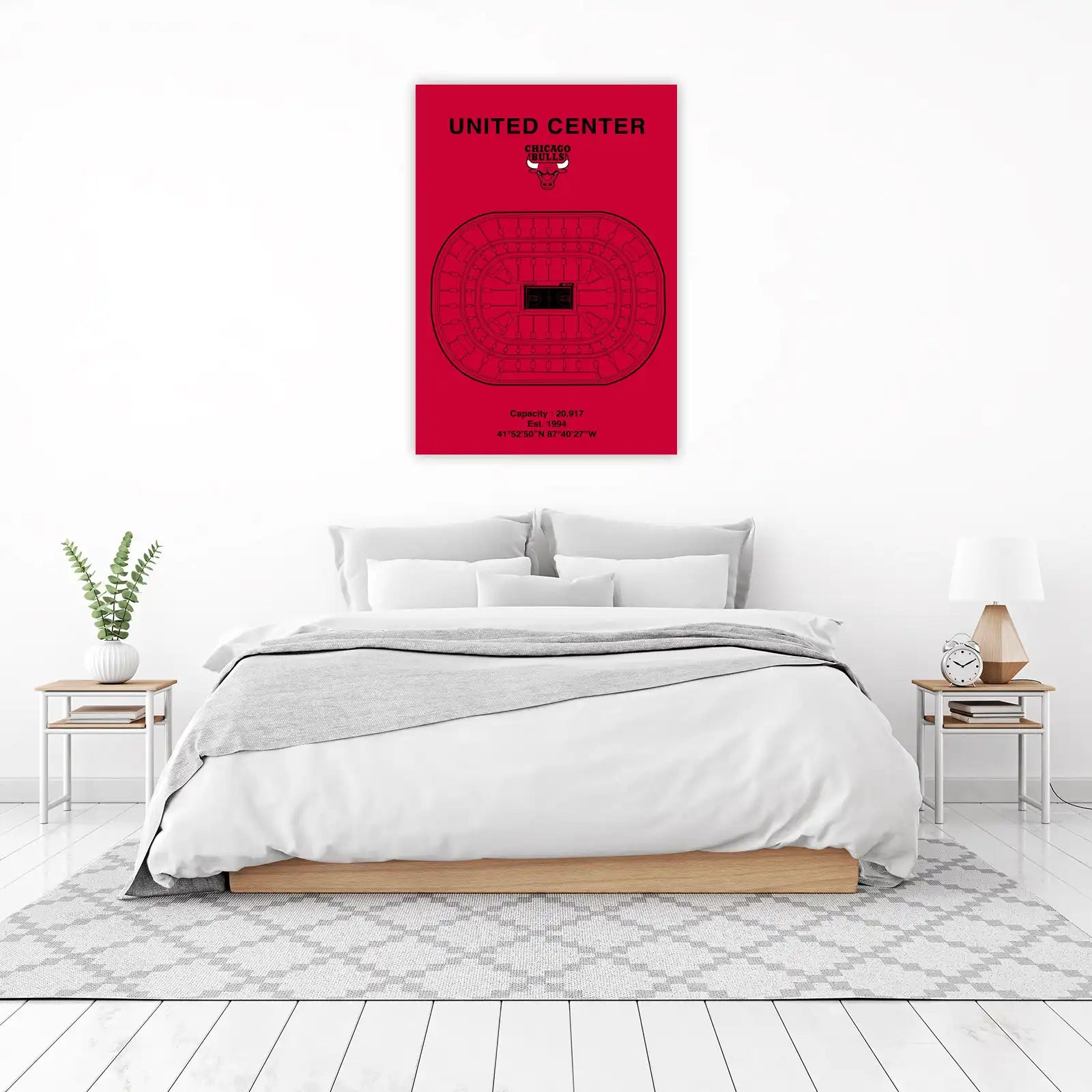 Chicago Bulls United Center Blueprint Wall Art