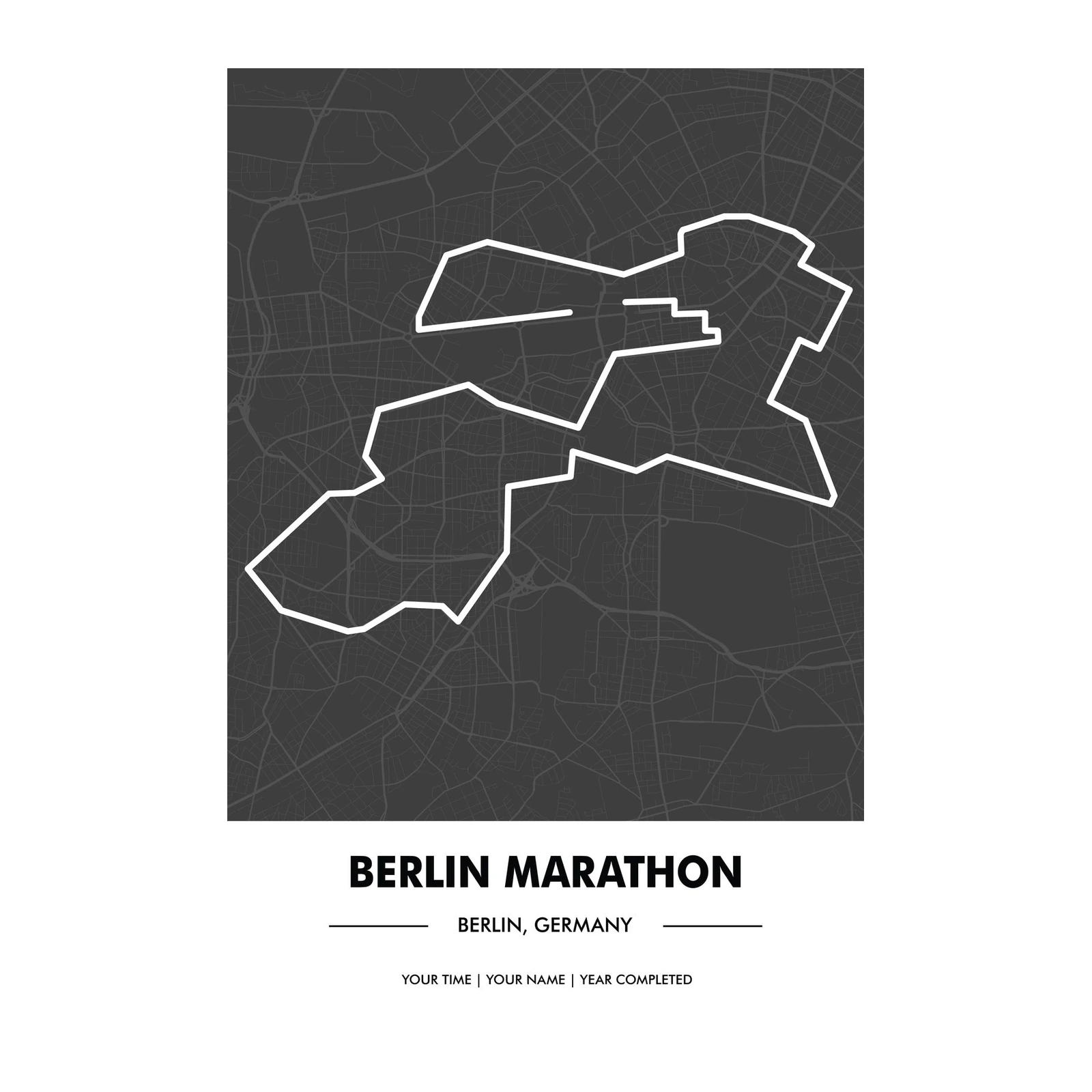 Berlin Marathon Route Art Wall Art