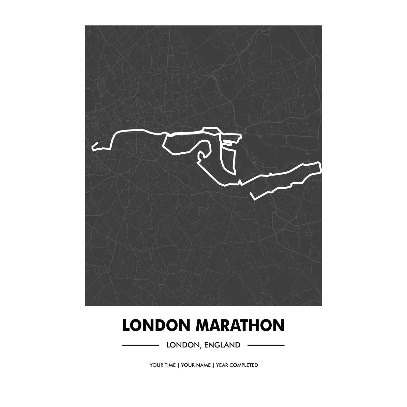 London Marathon Route Wall Art