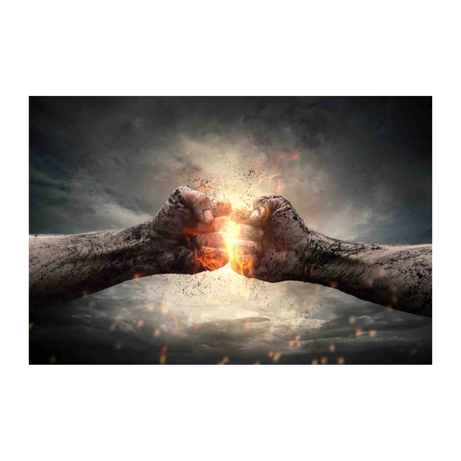Power Clash Motivational Fist Bump Wall Art