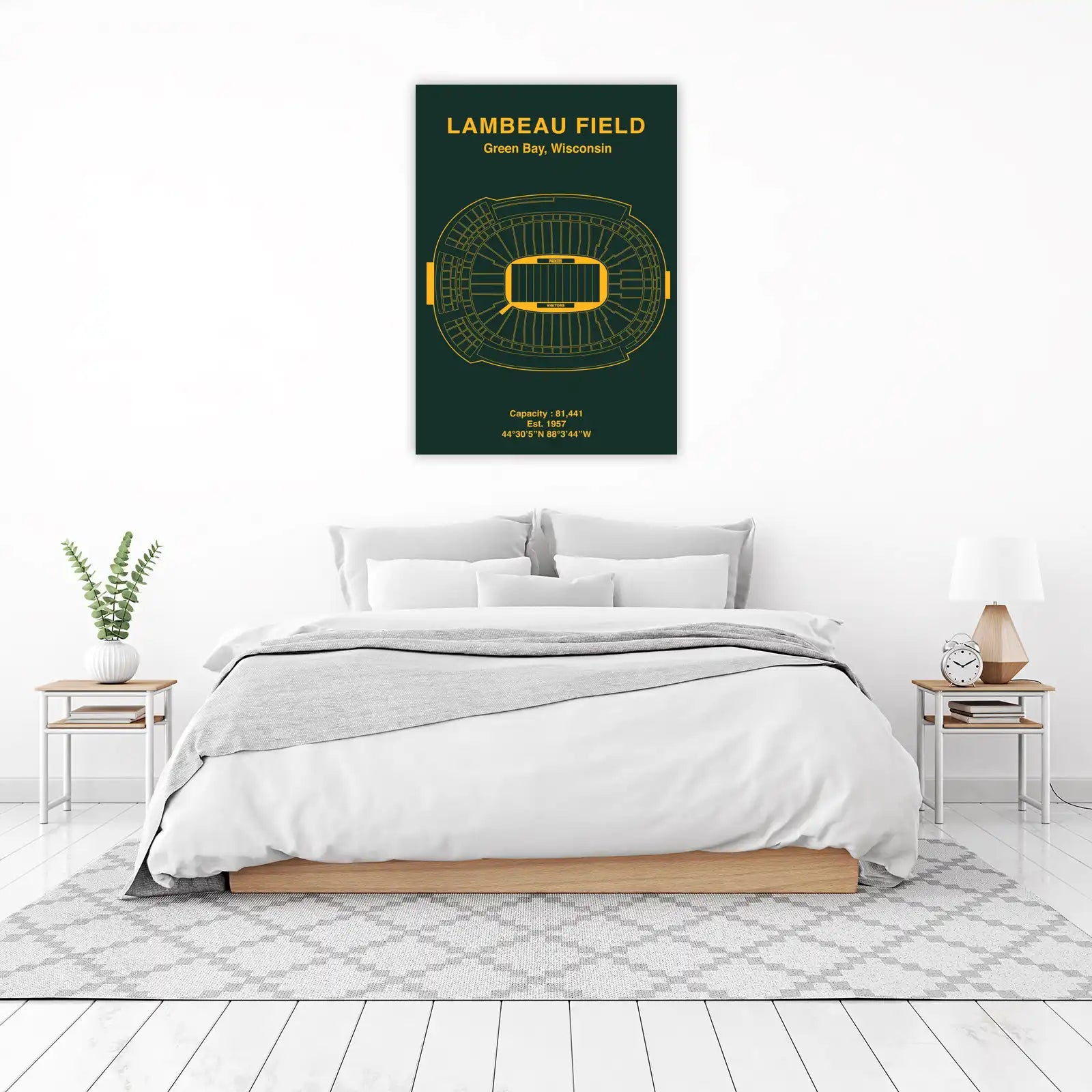 Lambeau Field Stadium Blueprint Wall Art
