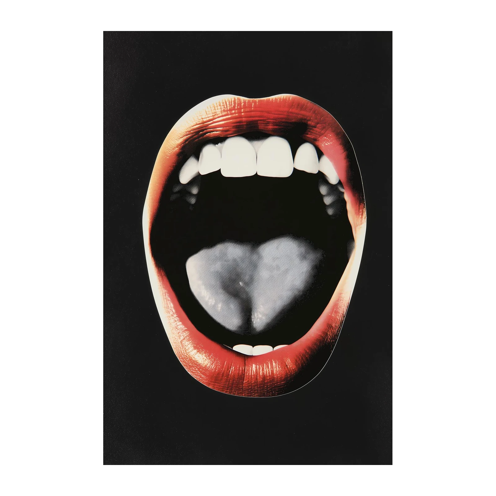 Bold Red Lips Open Mouth Wall Art