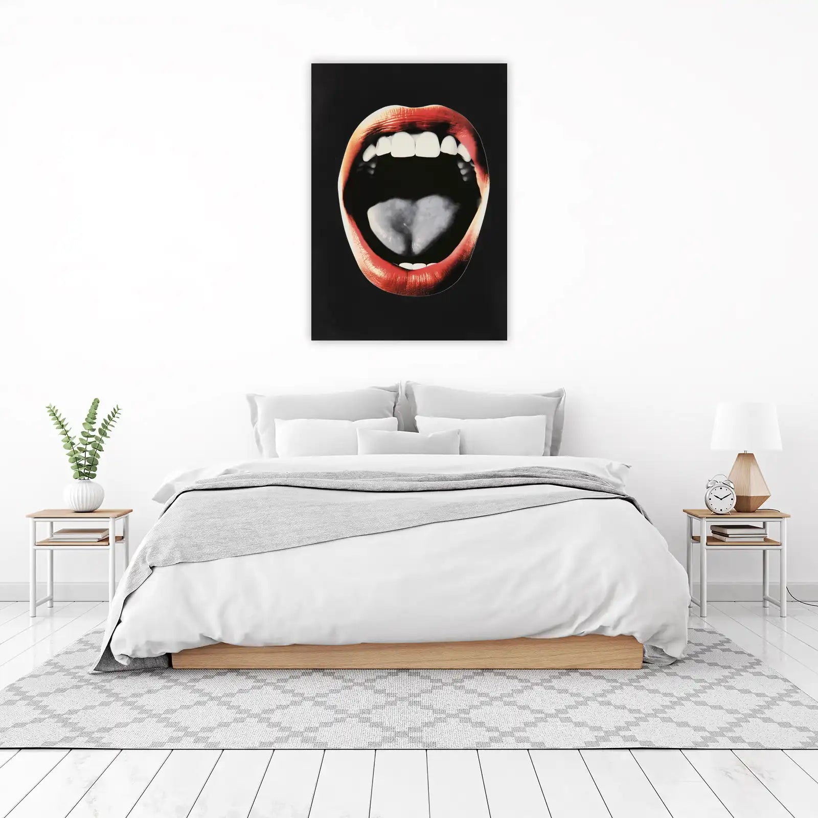 Bold Red Lips Open Mouth Wall Art
