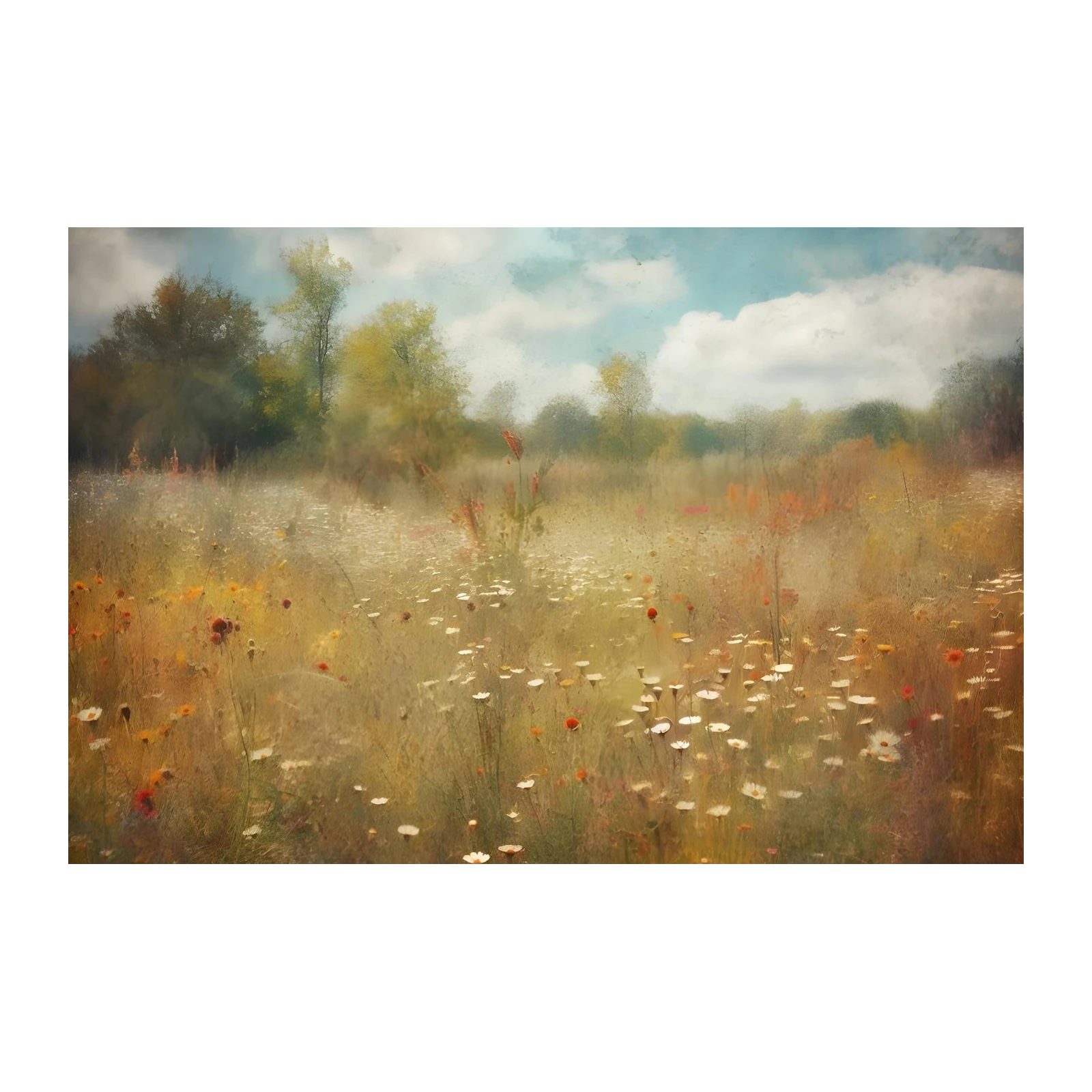 Dreamy Meadow Wildflowers Wall Art - Floral Wall Art