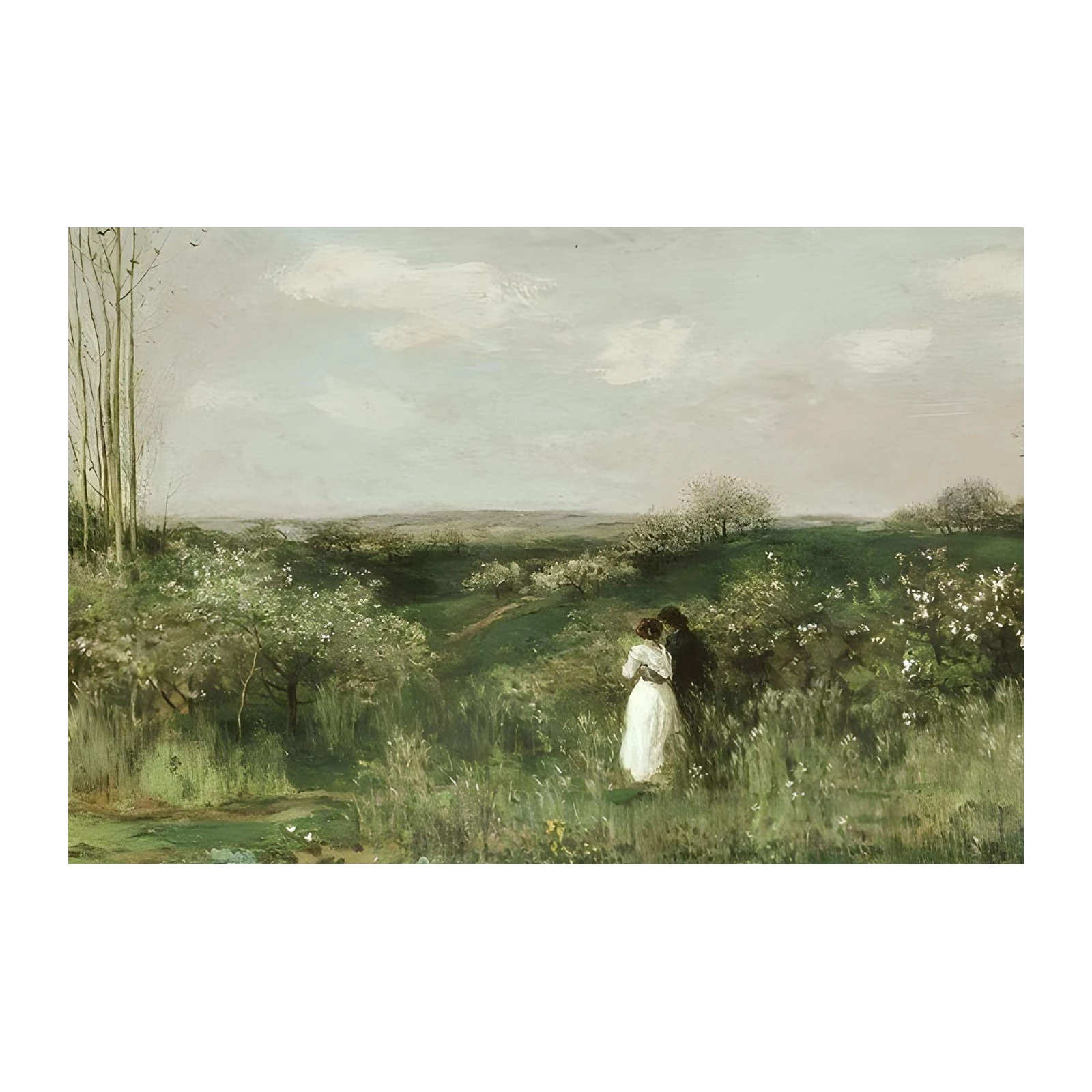 Romantic Embrace Landscape Wall Art