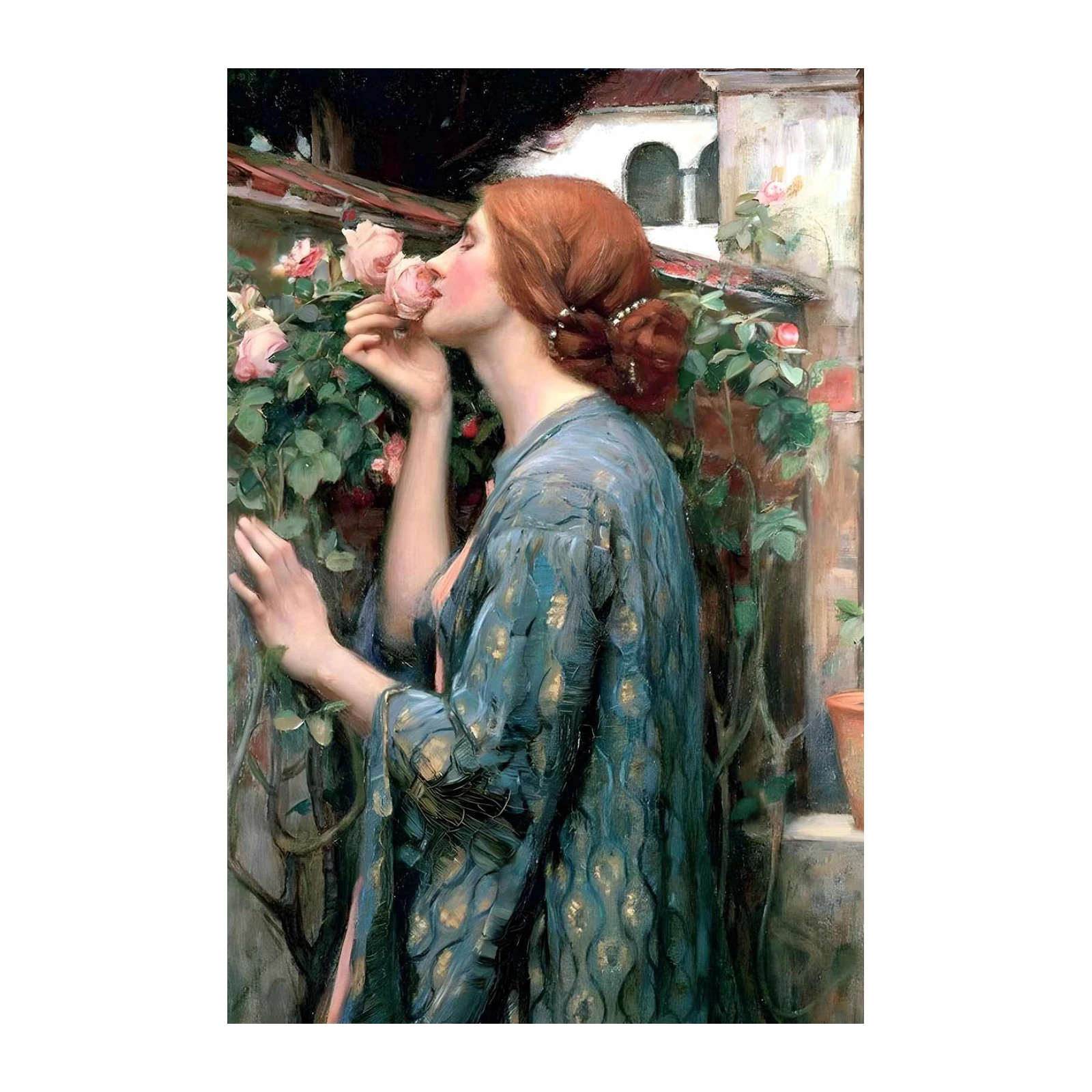Victorian Rose Garden Woman Wall Art