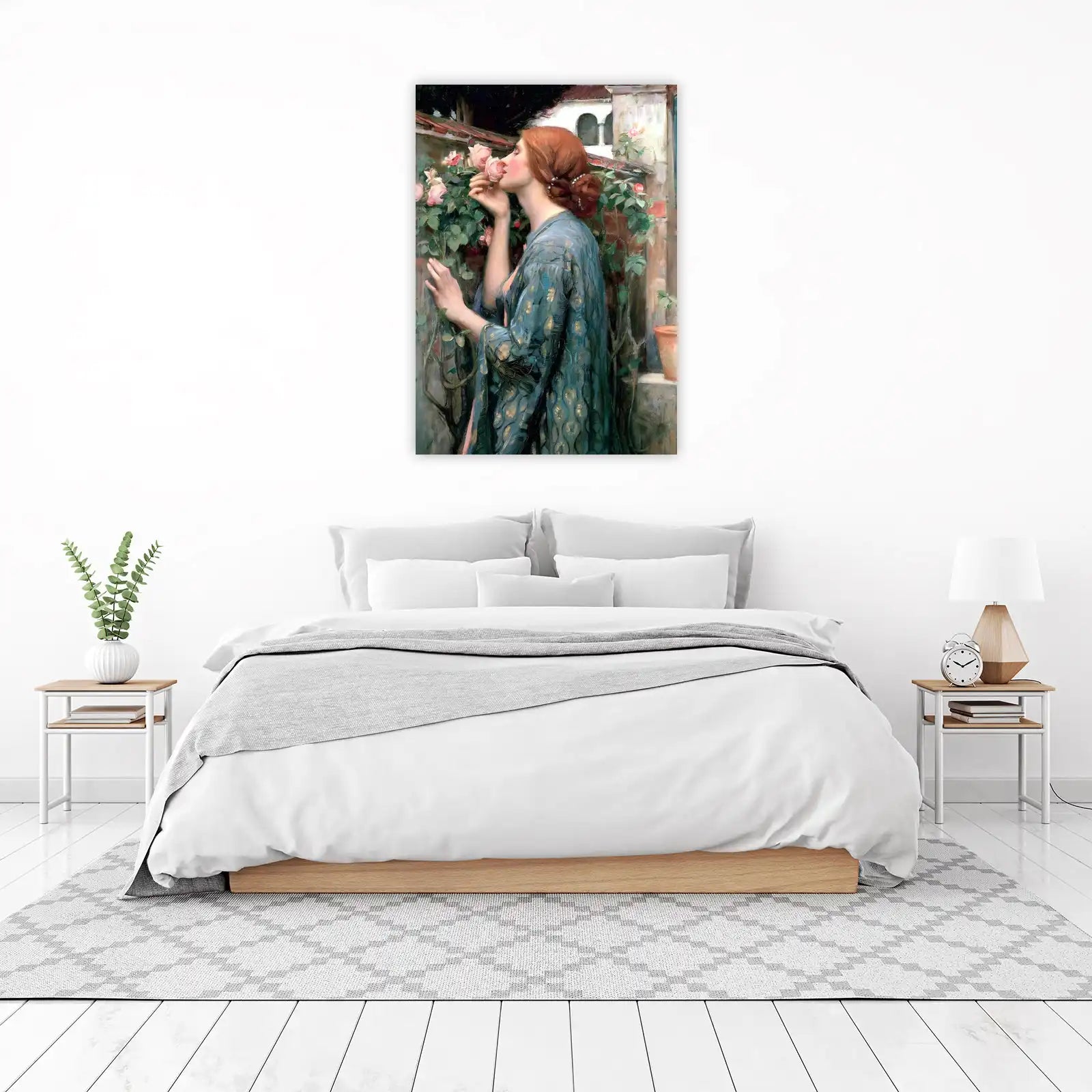 Victorian Rose Garden Woman Wall Art