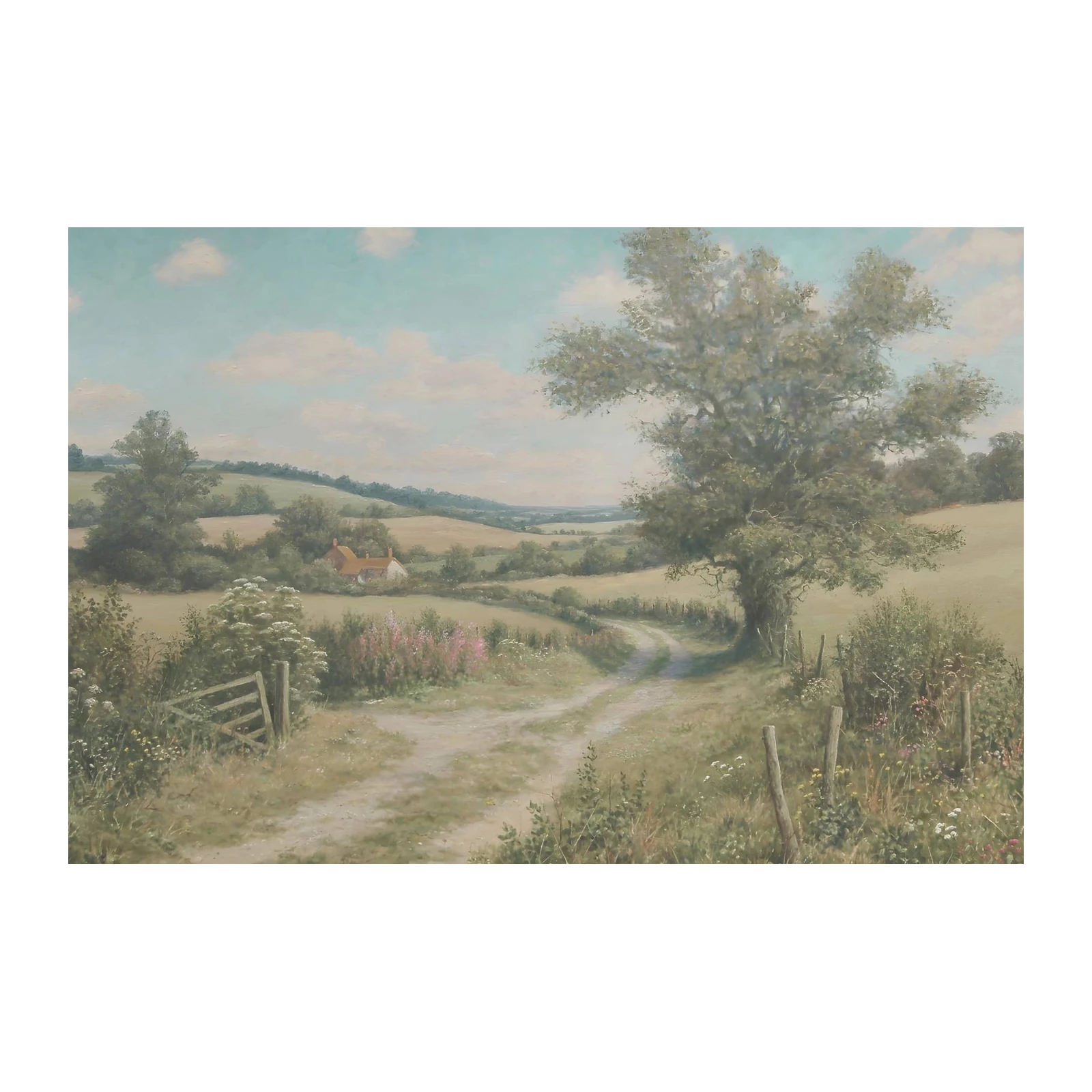 Serene Country Path Landscape Wall Art