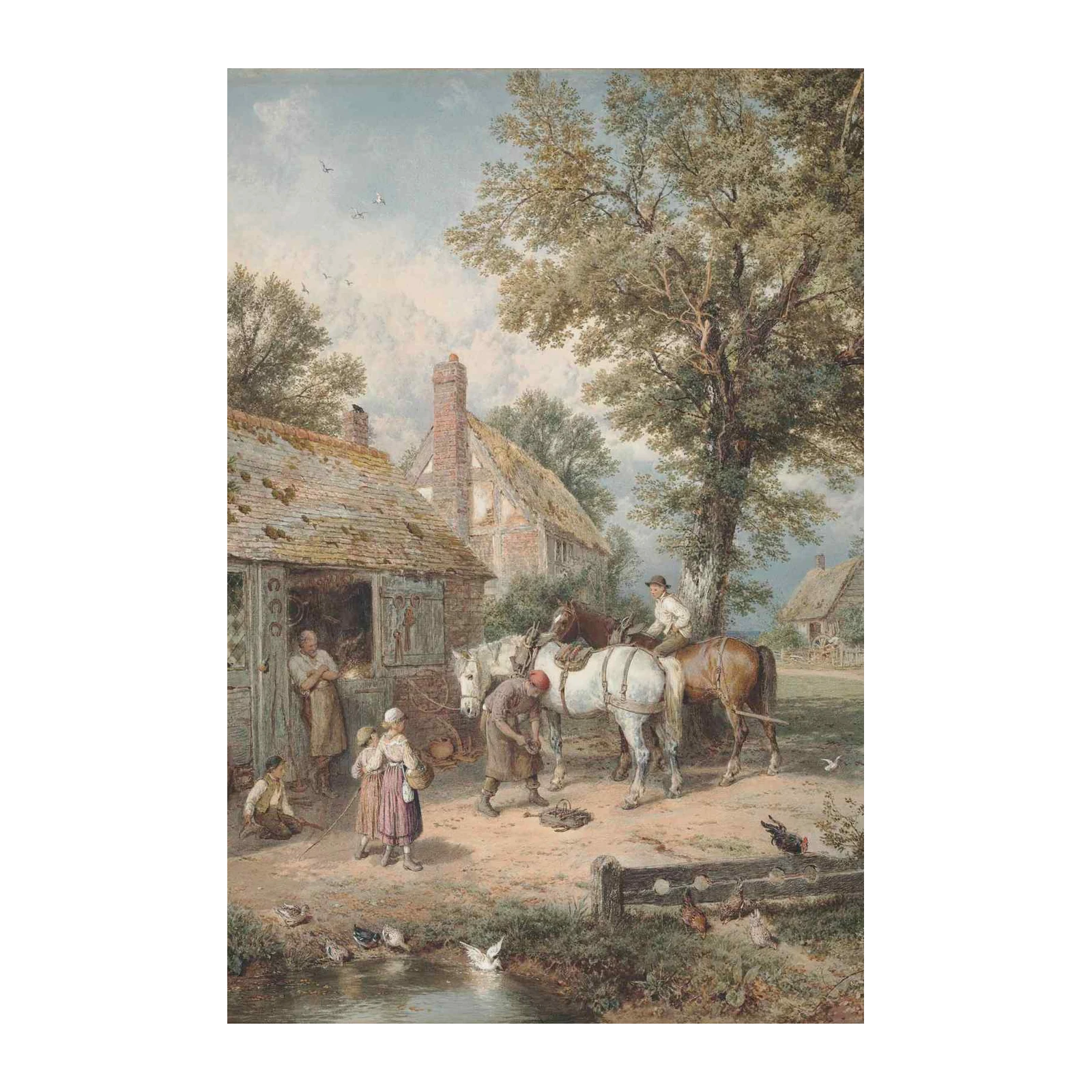 Rural Countryside Horse Shoeing Wall Art