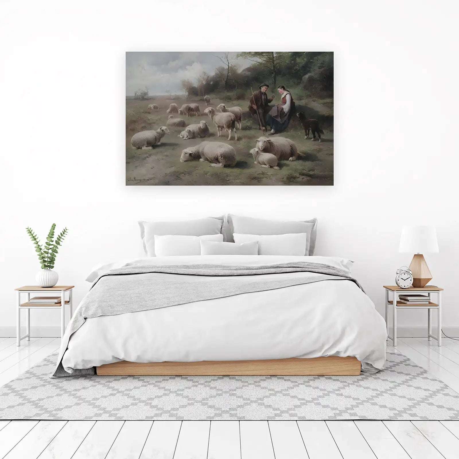 Pastoral Sheep Scene Wall Art