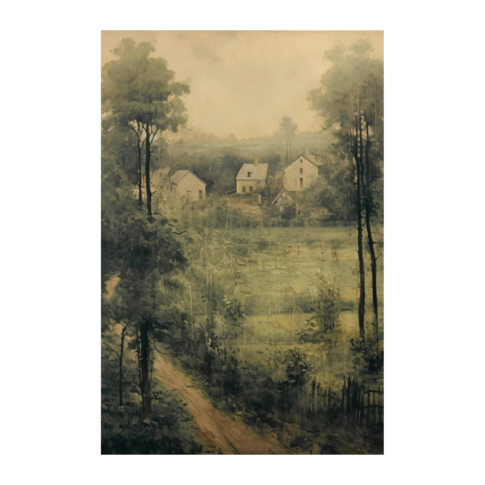 Serene Countryside Landscape Wall Art
