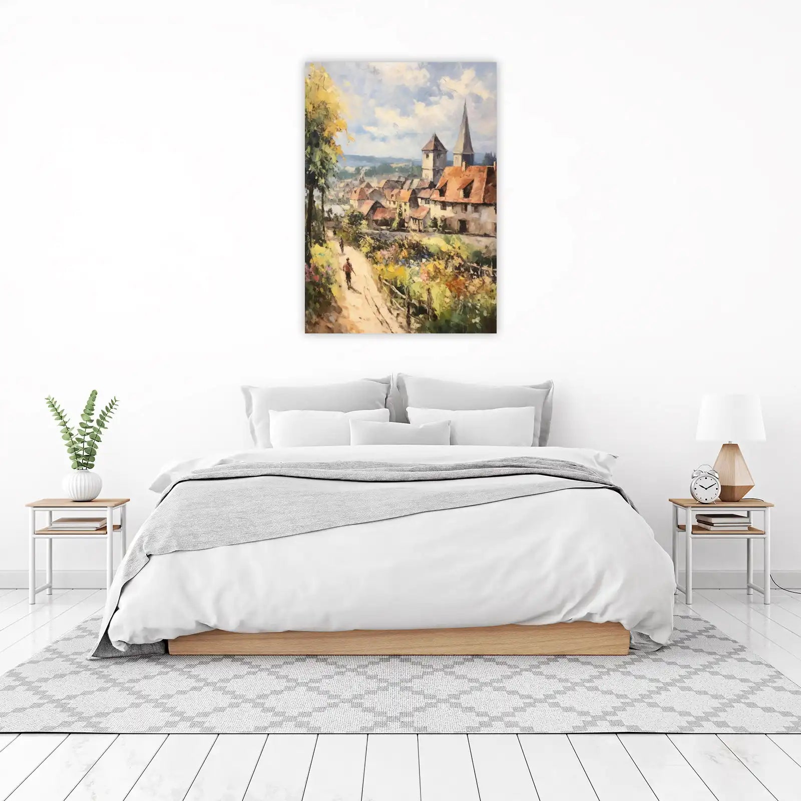 European Village Landscape Oil Painting Wall Art