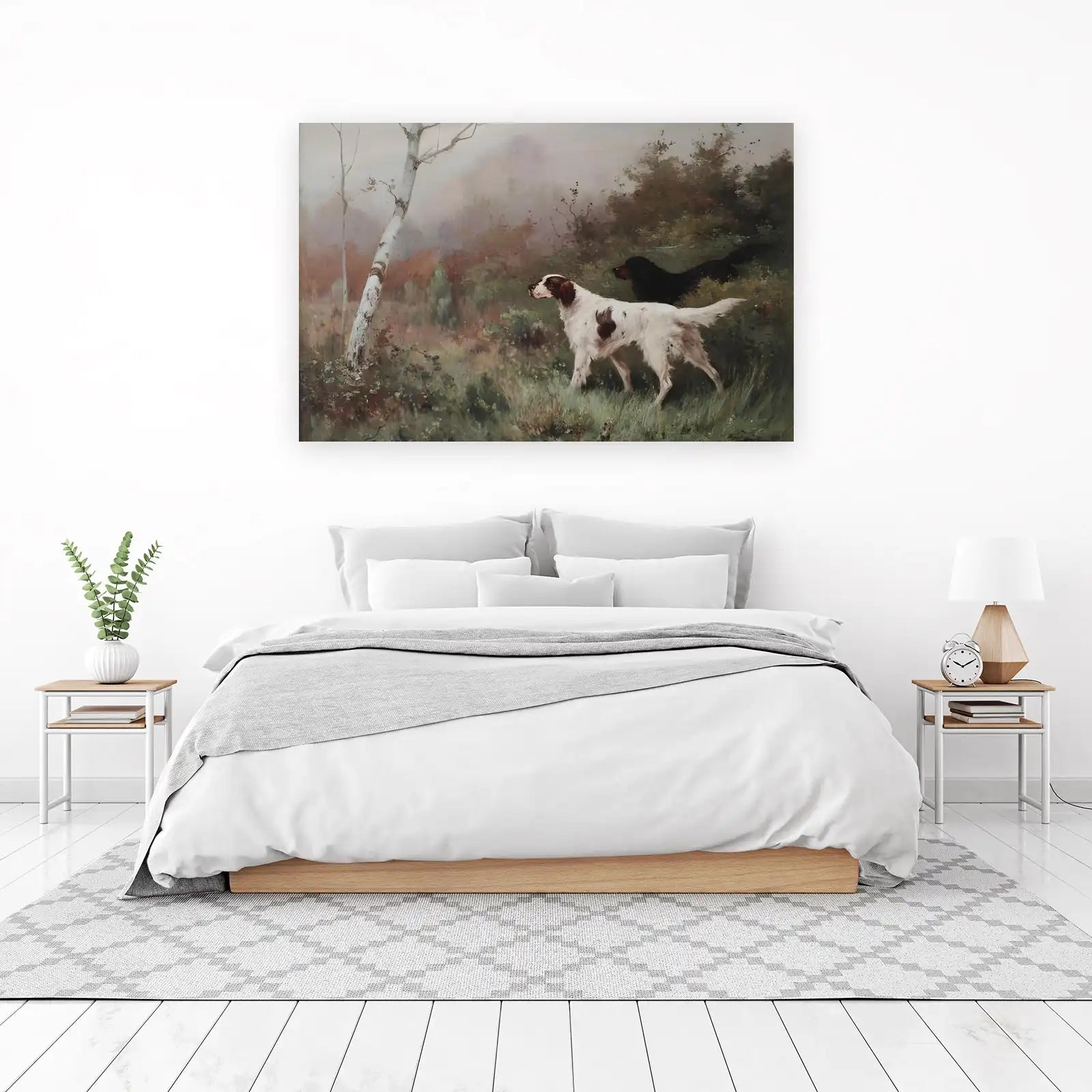 Setters in Field Vintage Dog Art Wall Art