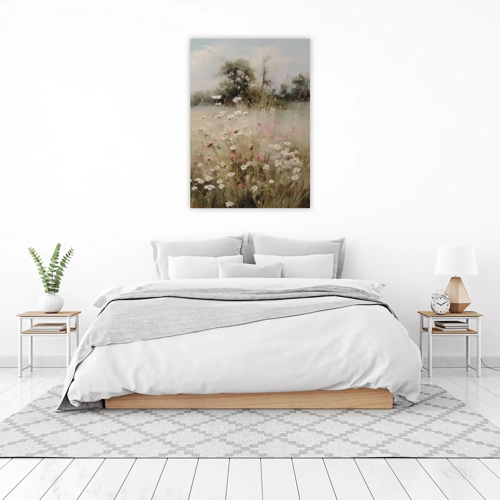 Dreamy Daisy Field Landscape Wall Art