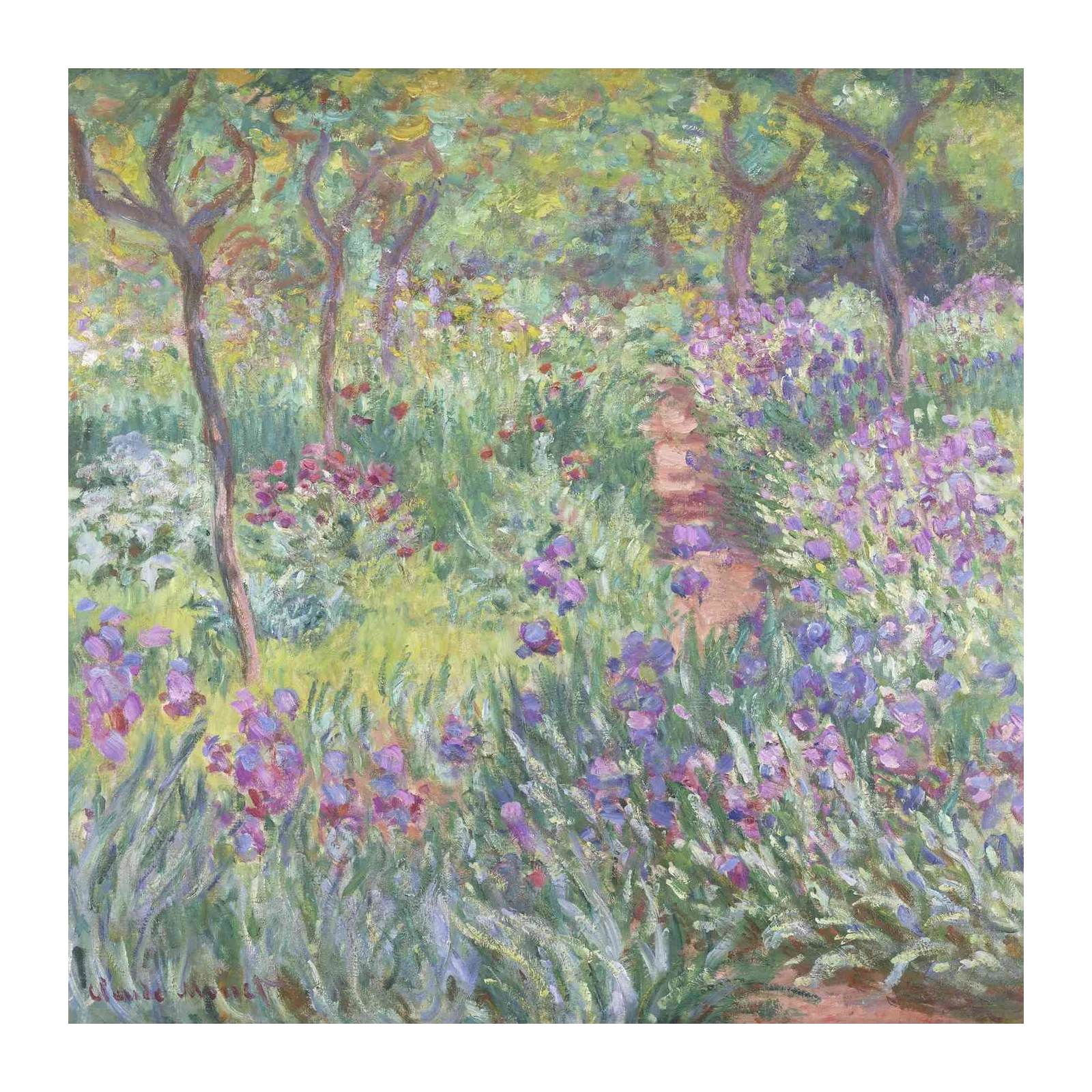 Monet's Garden Path Iris Field Wall Art
