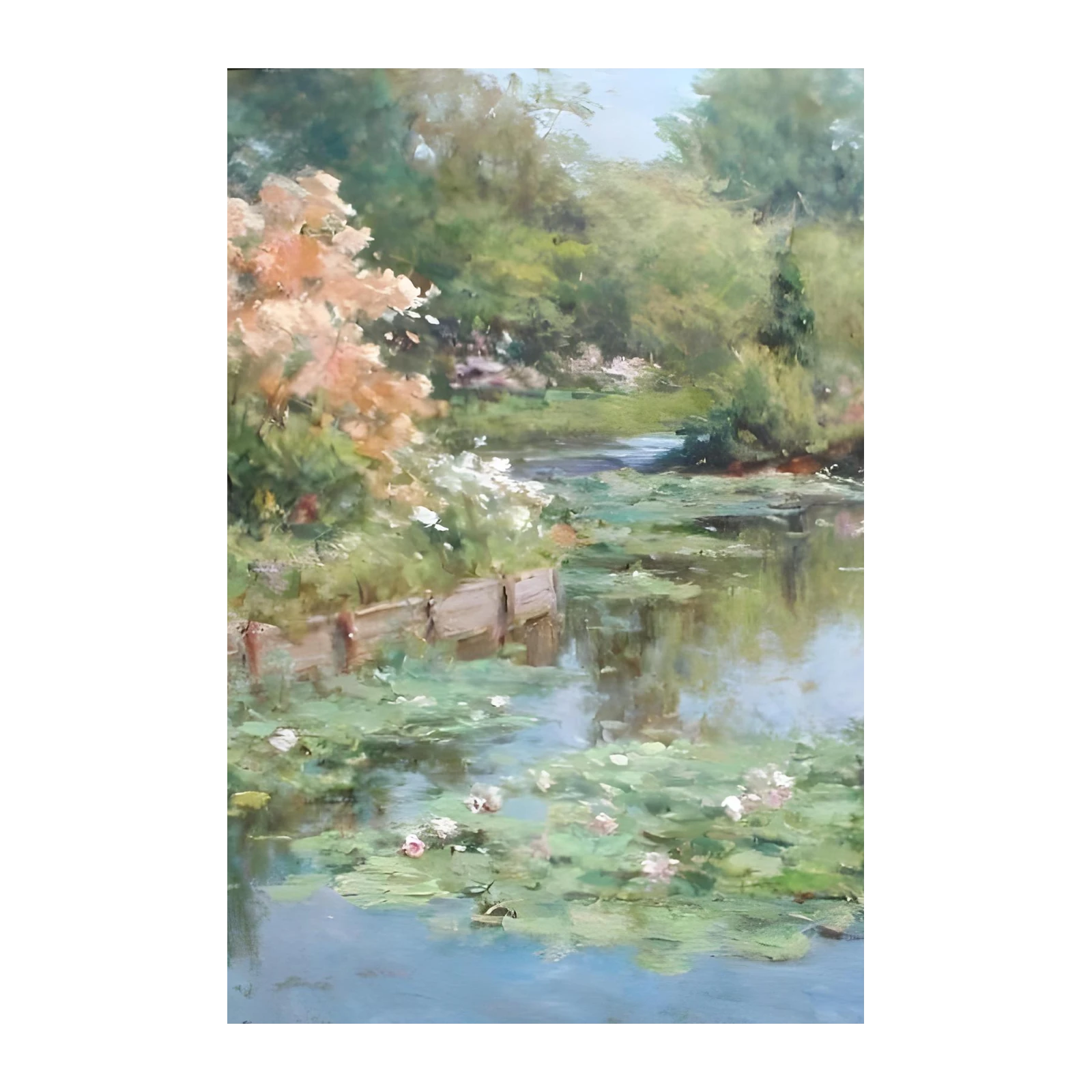 Tranquil Water Lily Garden Wall Art