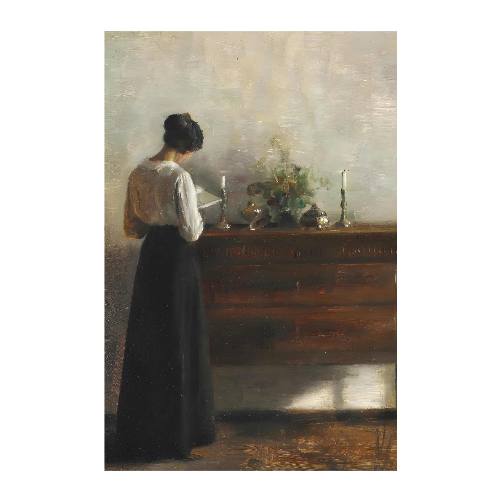 Serene Reader by Candlelight Wall Art
