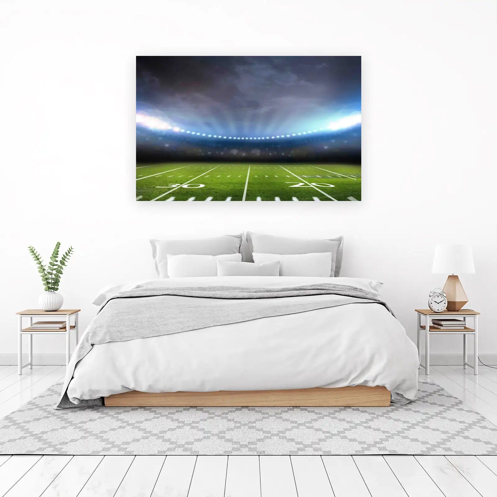 Football Stadium Lights on Field Wall Art