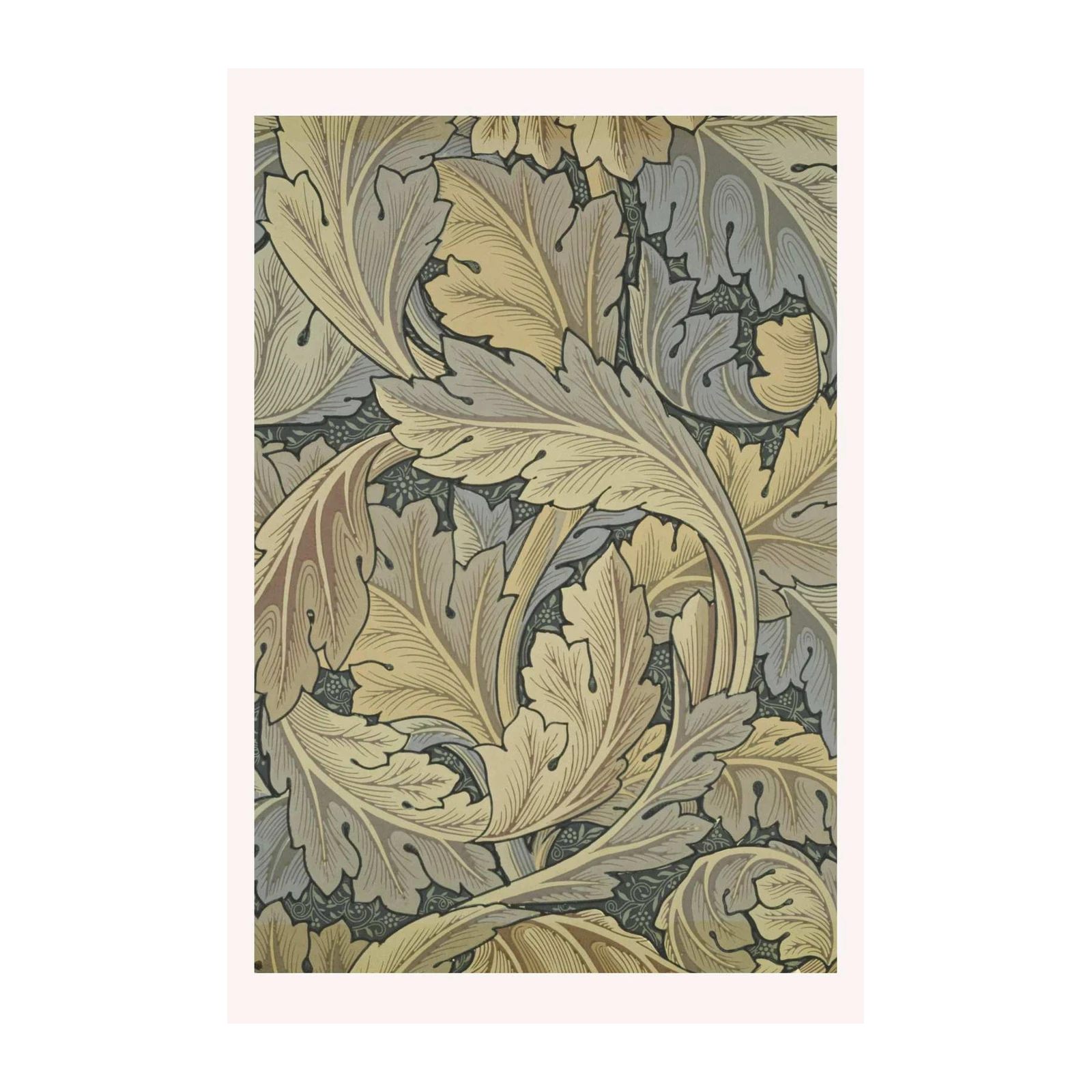 Vintage Acorn Leaf Pattern Wall Art