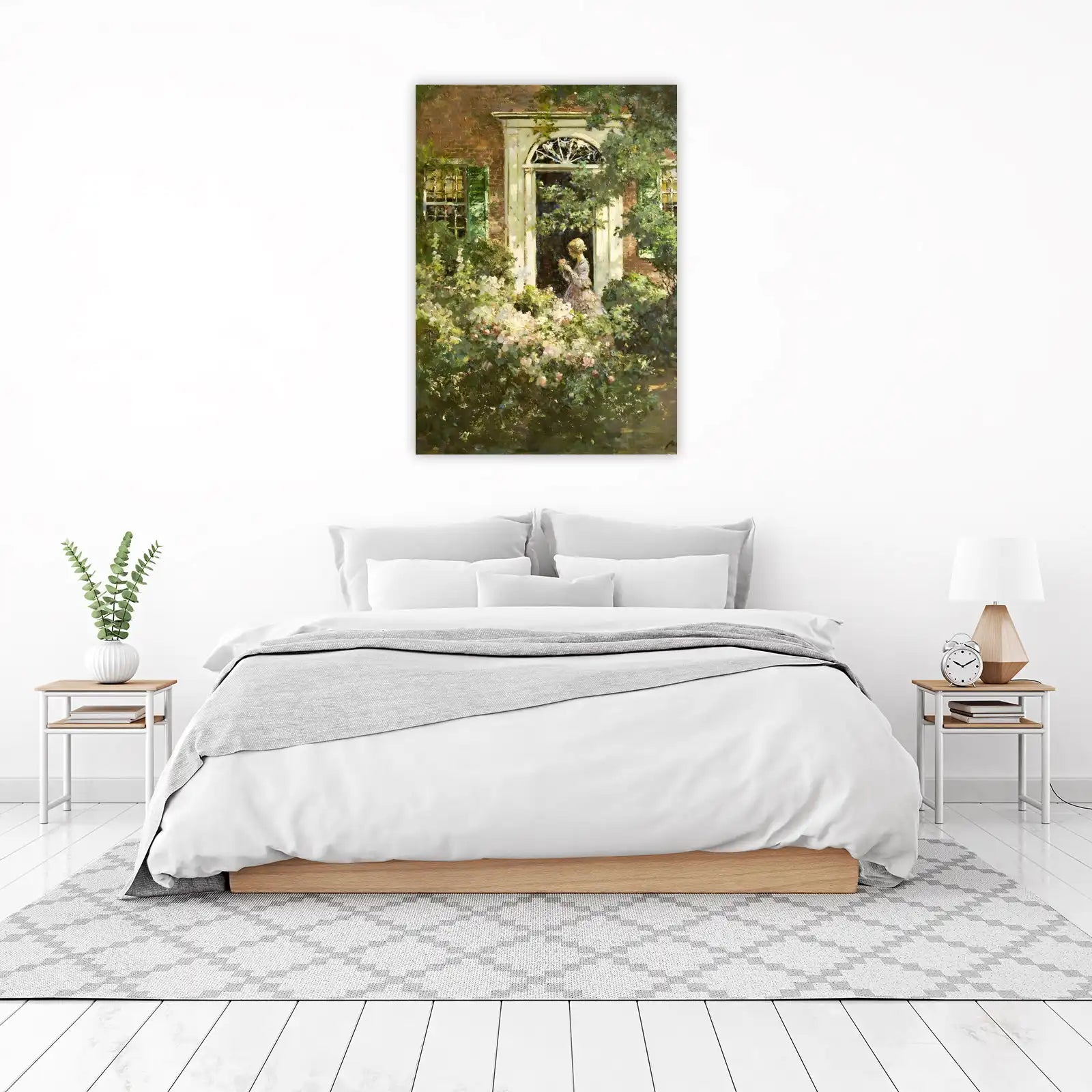 Enchanting Garden Scene Woman Wall Art
