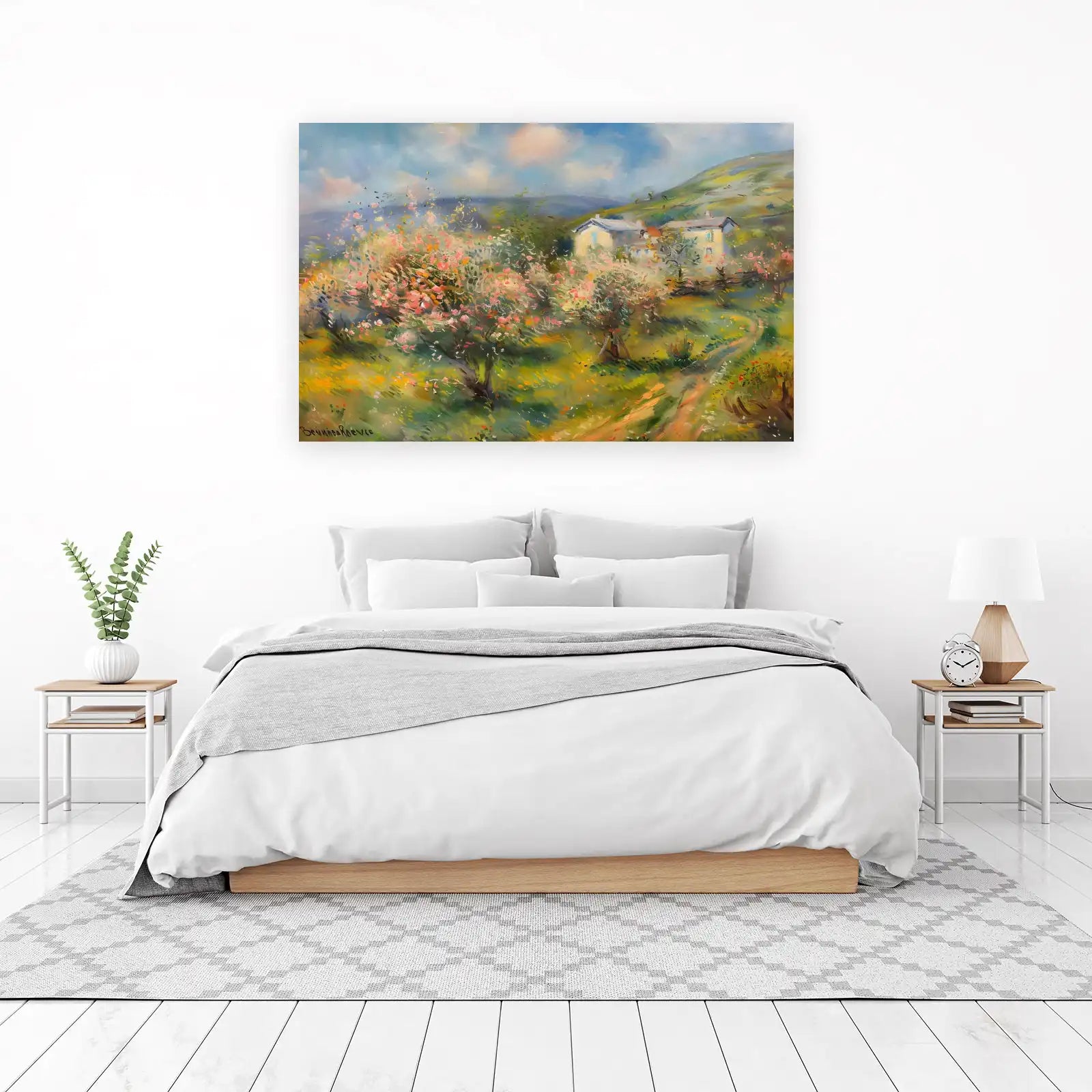 Impressionist Spring Meadow Landscape Wall Art