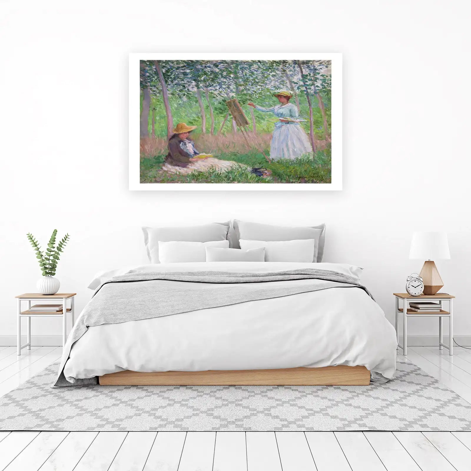 Impressionist Garden Scene Women Painting Wall Art