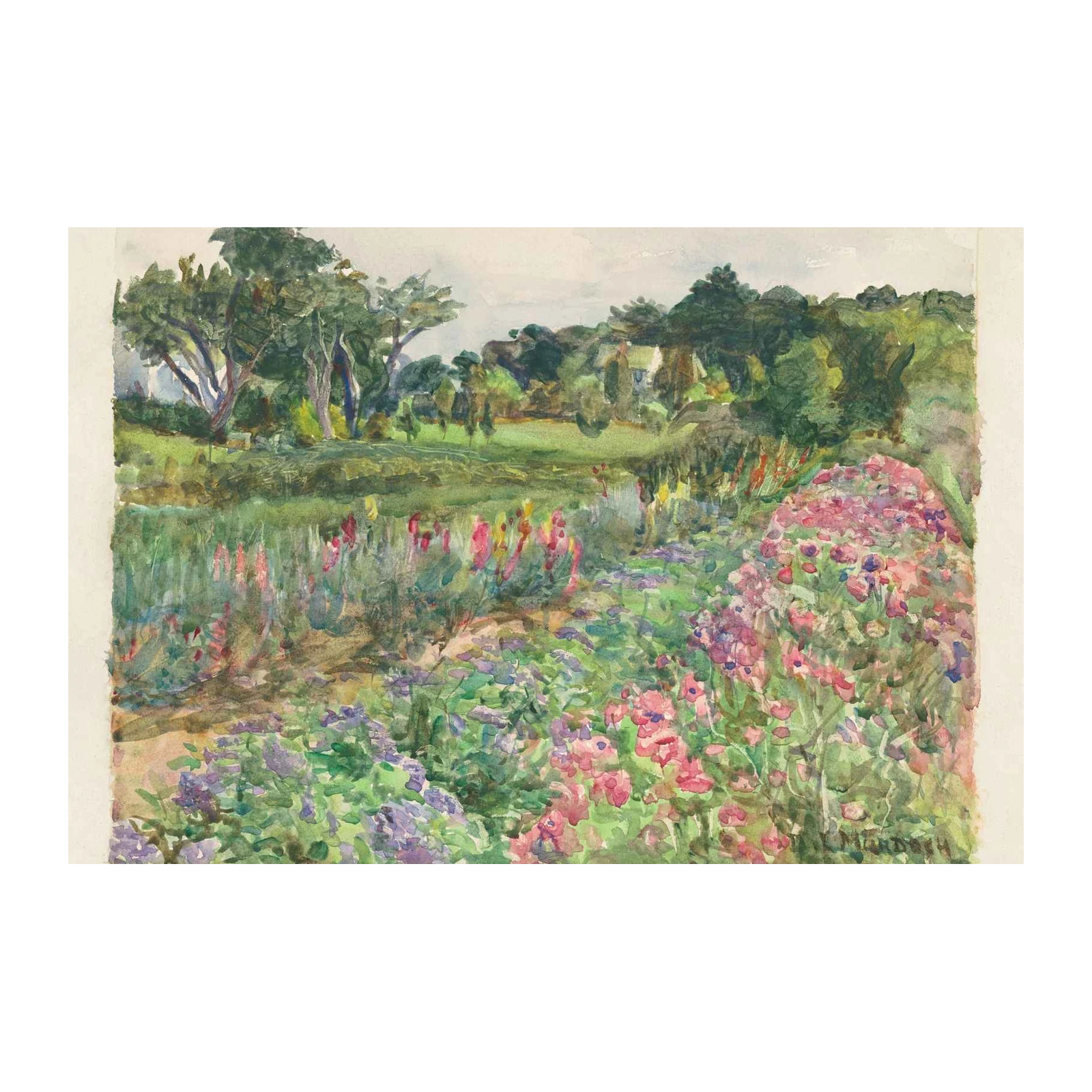 Vibrant Garden Landscape Wall Art