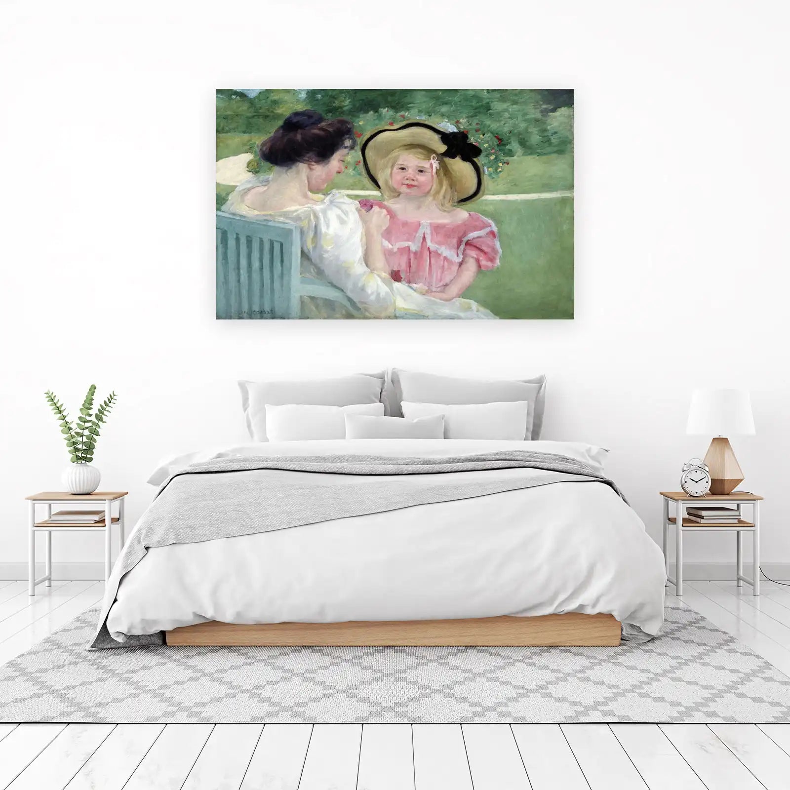 Impressionist Garden Mother Child Art Wall Art