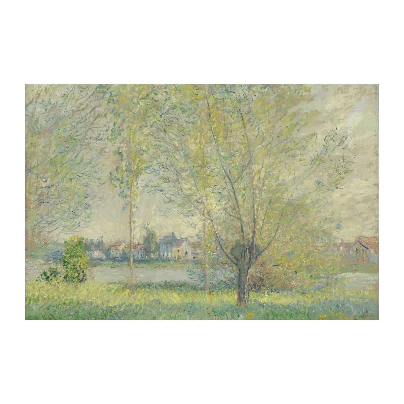 Serene River Landscape Impressionist Wall Art